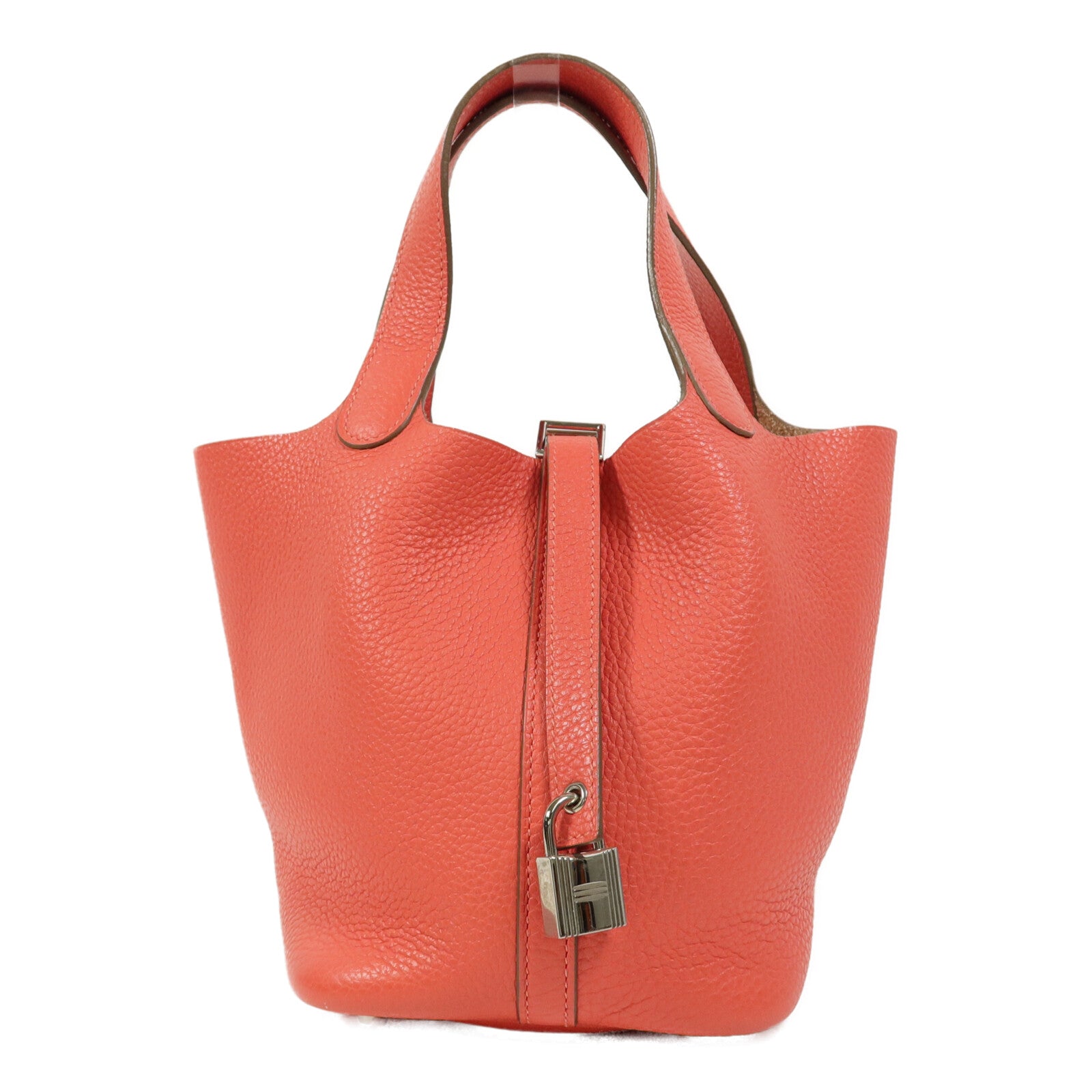 HERMES Taurillion Clemence皮革Picotin PM手挽袋Rose Texas