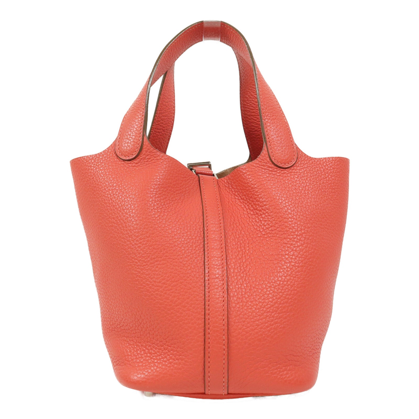 HERMES Taurillion Clemence皮革Picotin PM手挽袋Rose Texas