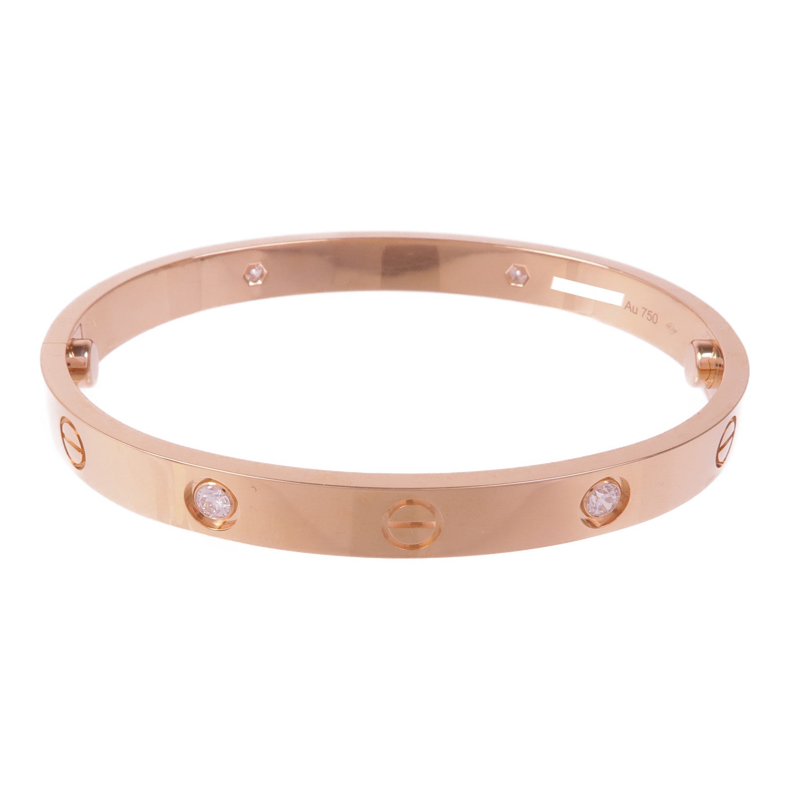 CARTIER 18K玫瑰金Love Bracelet 4P Diamond鑽石手鐲Cartier#17