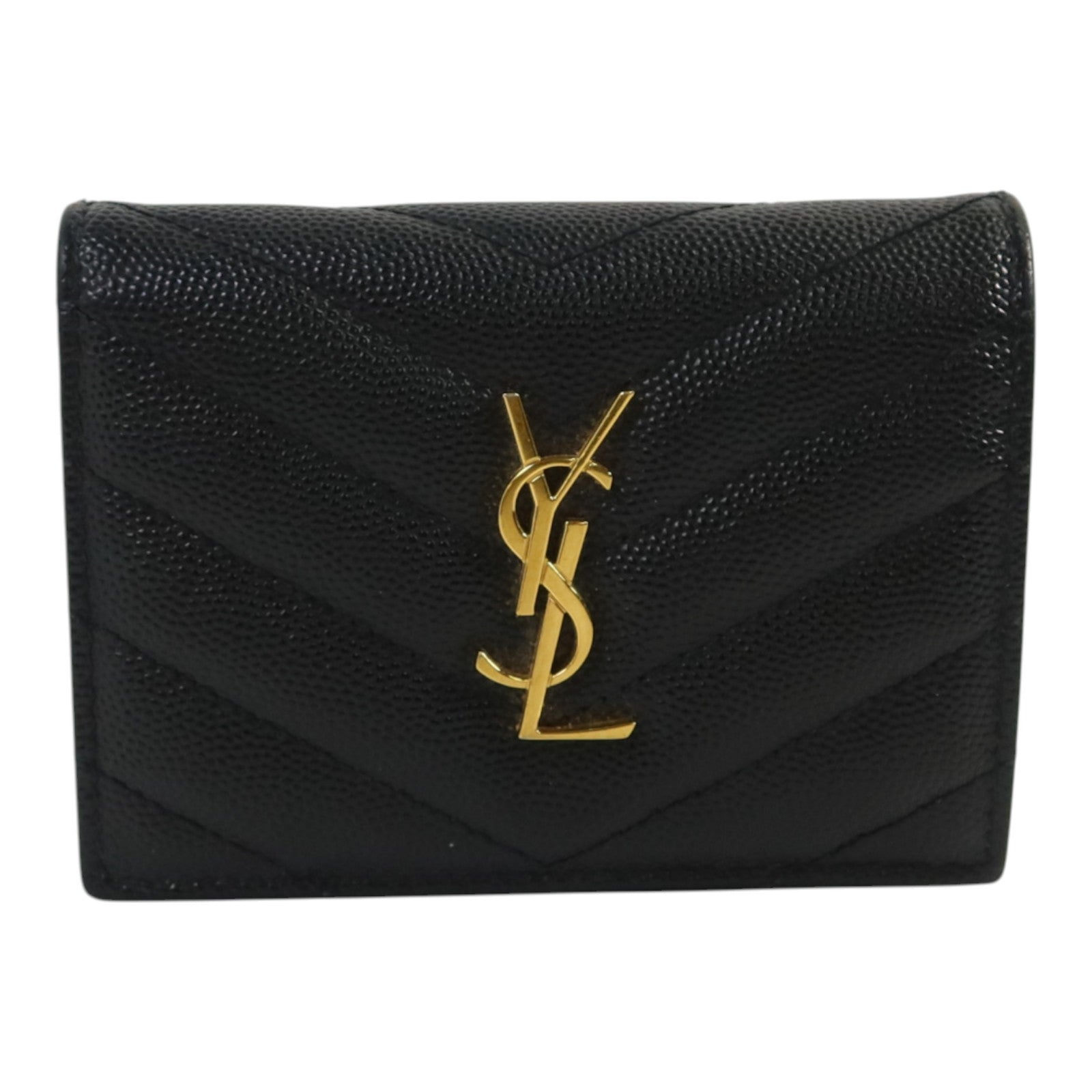 SAINT LAURENT 牛皮皮革Wallet金扣錢包