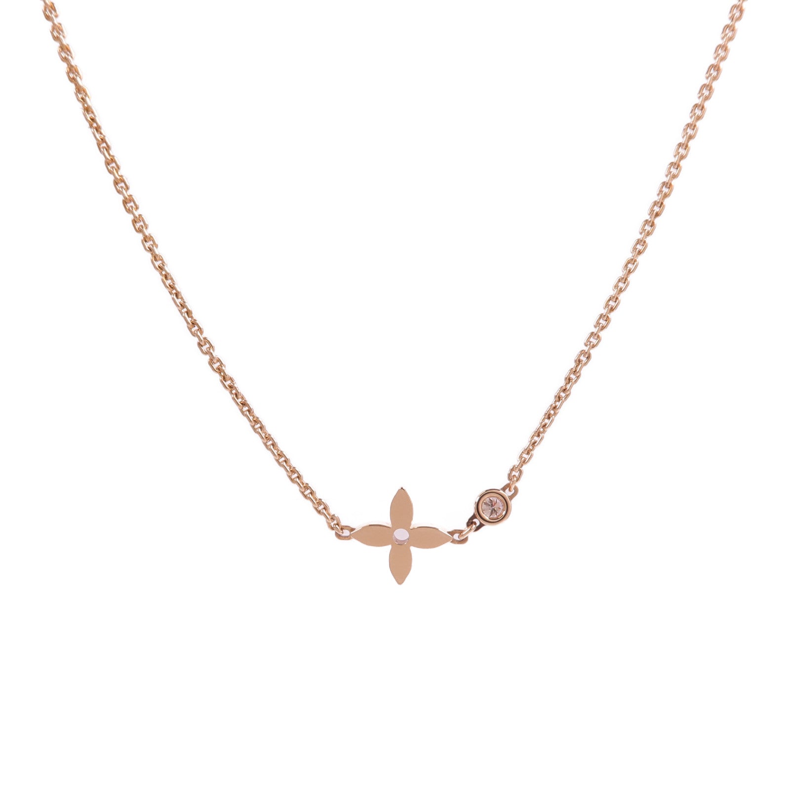 LOUIS VUITTON 18K玫瑰金Idylle Blossom Pendant鑽石項鍊