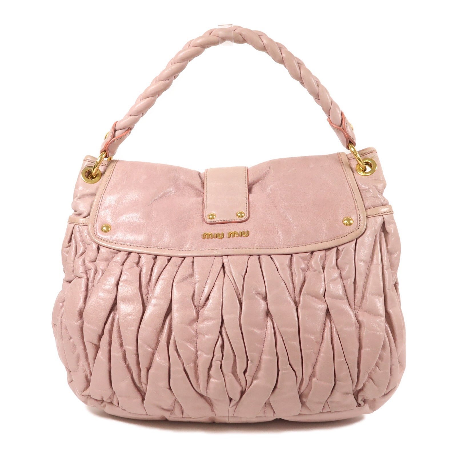 Miu Miu 牛皮皮革Matelasse Coffer金扣手挽肩背兩用袋