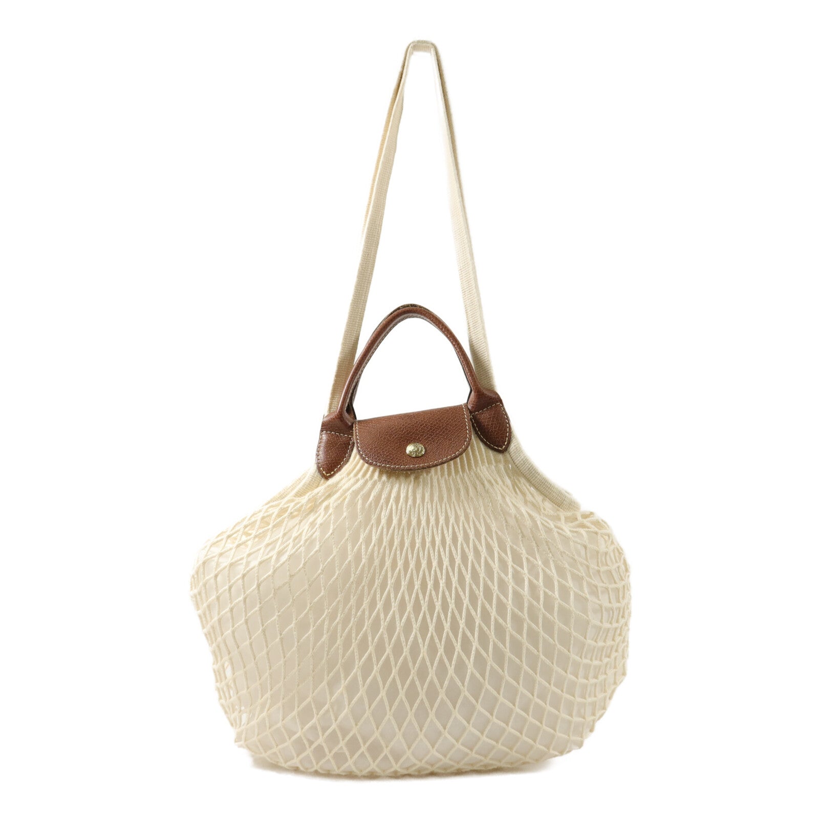 Longchamp 針織布料Le Pliage Filet L Mesh Bag手挽肩背兩用袋