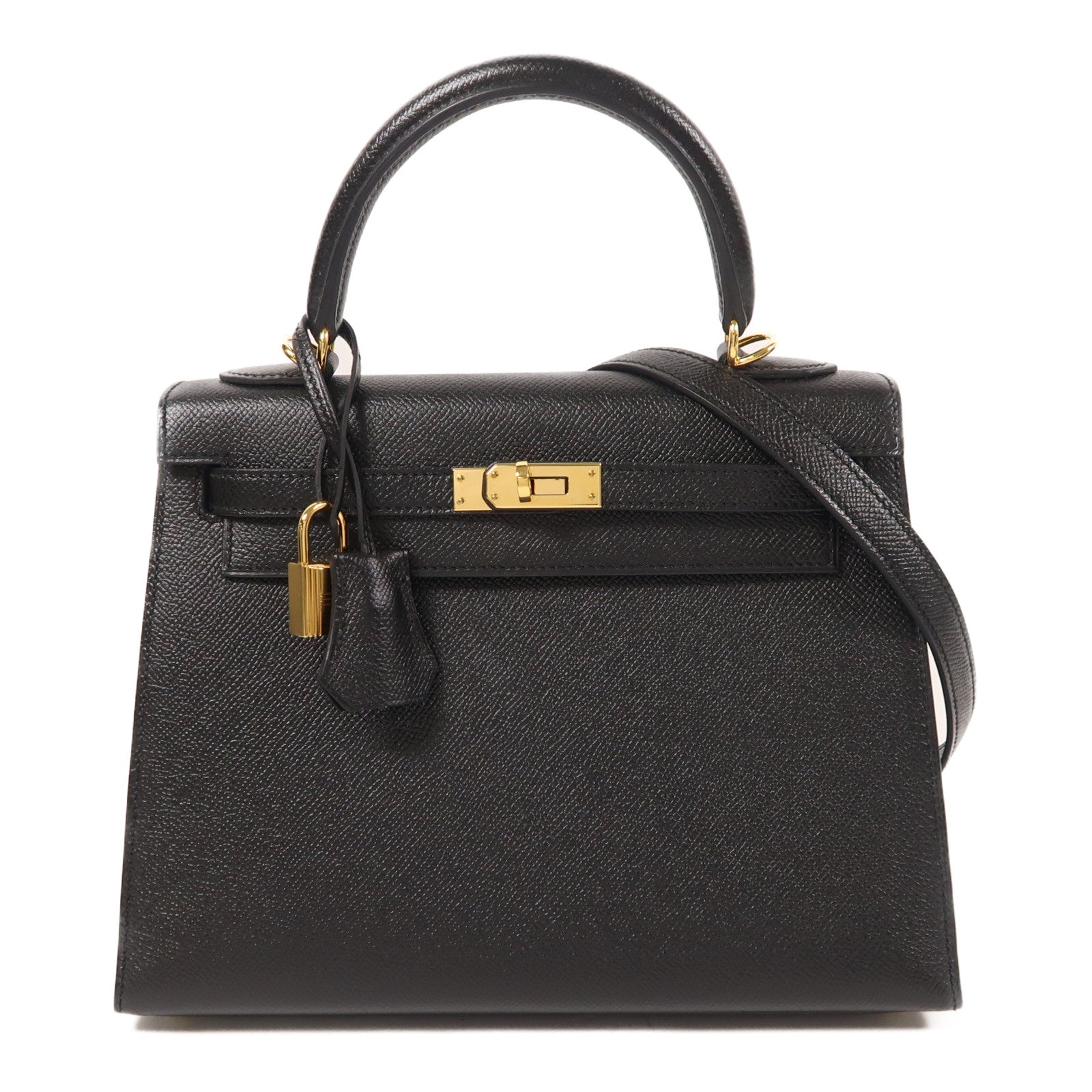 HERMES Epsom皮革Kelly 25金扣手挽肩背兩用袋