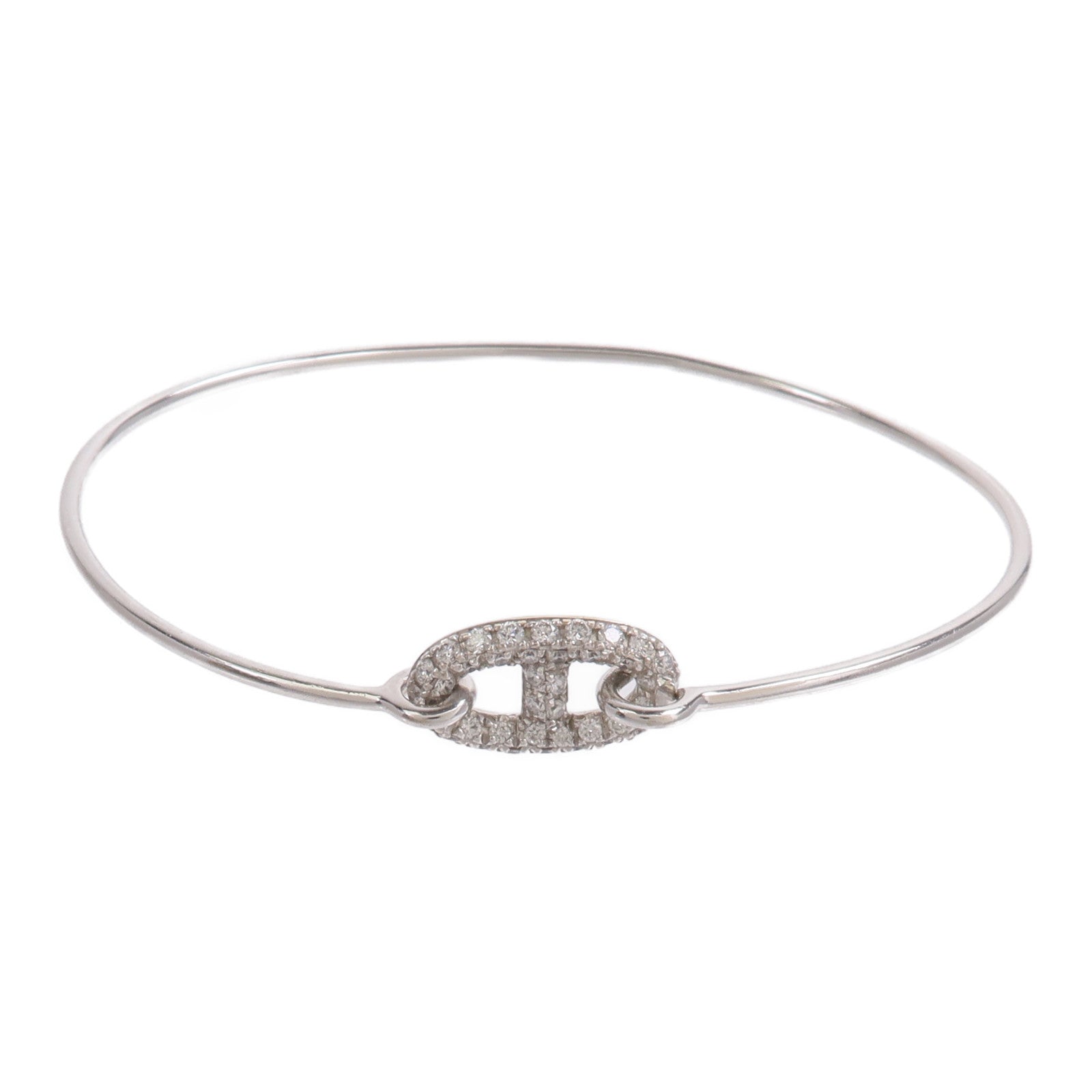 HERMES 18K白金Ronde Chaine d'ancre Diamond Bracelet鑽石手鐲