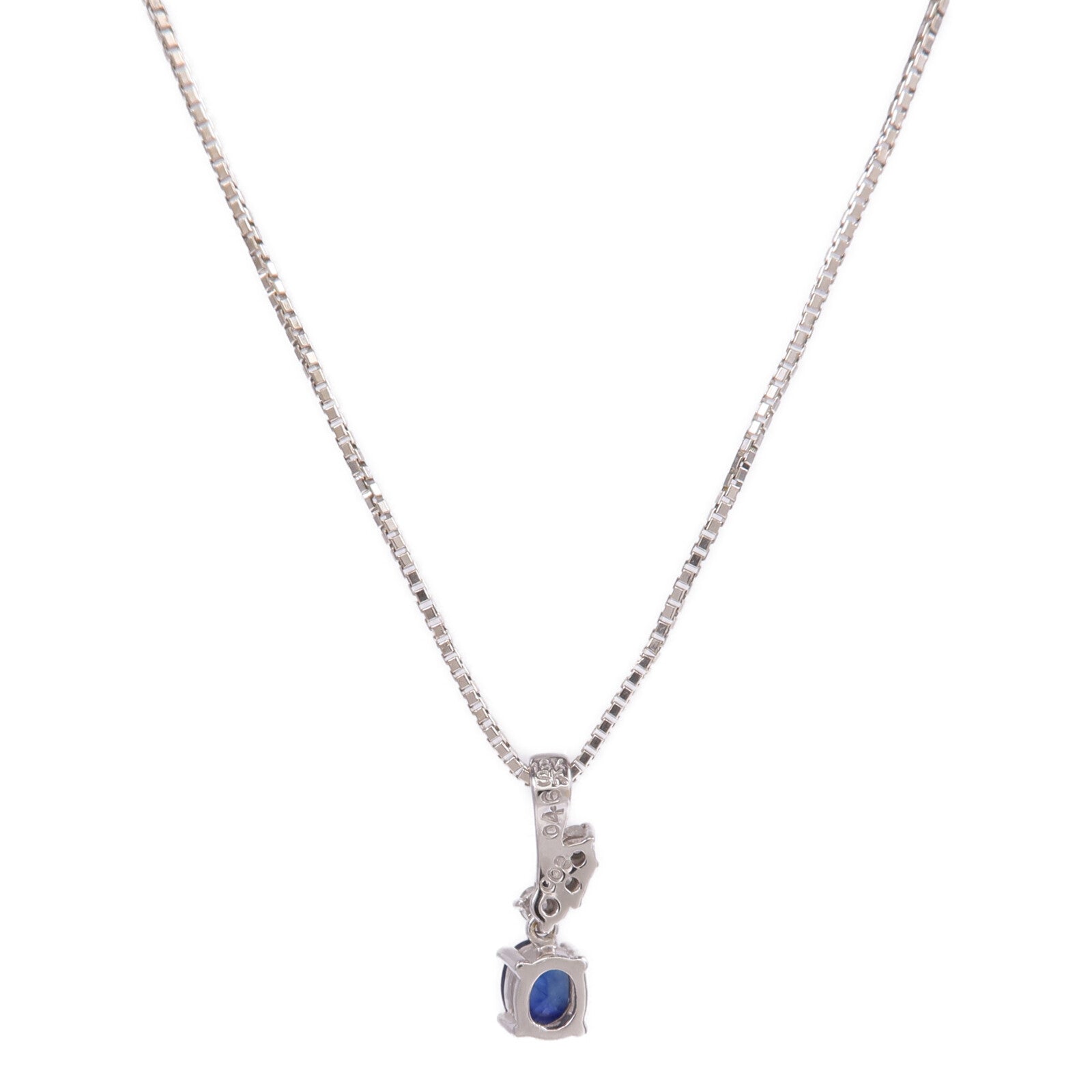 JEWELRY 【激減優惠】18K白金Sapphire Diamond Necklace藍寶石/鑽石項鍊