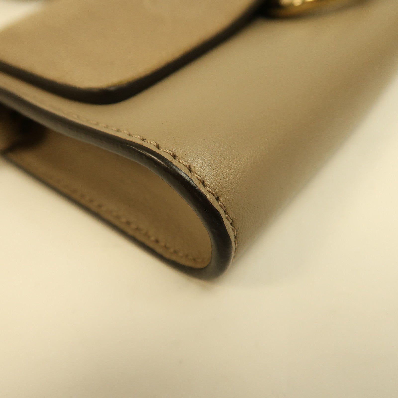 Chloe 【激減優惠】牛皮皮革/麂皮皮革Mini Faye金扣鏈帶肩背袋淺啡色