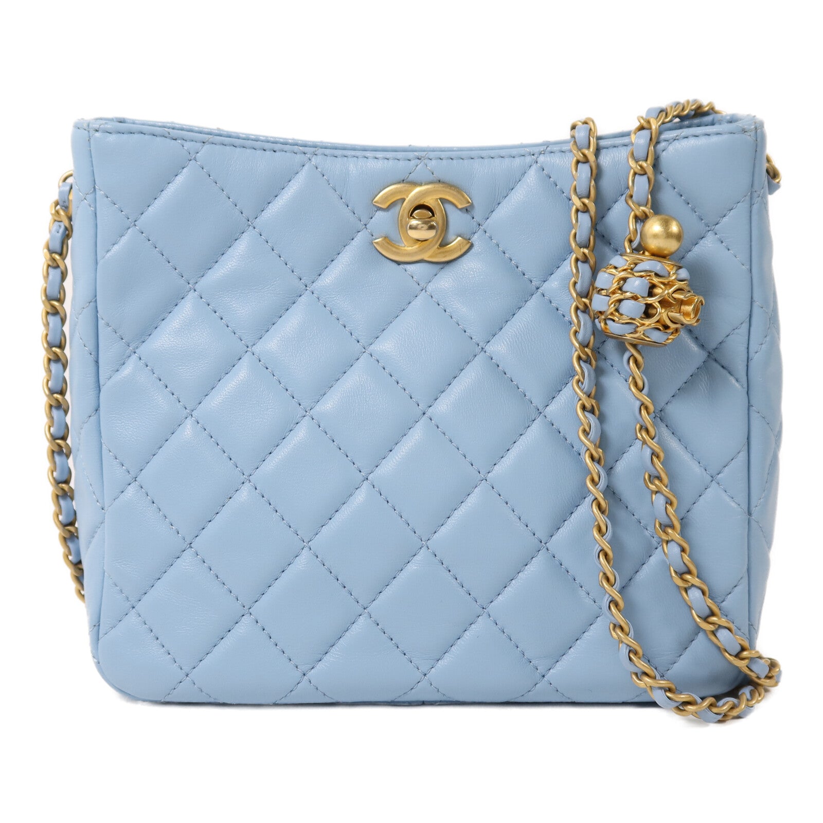CHANEL 【激減優惠】羊皮皮革Chain Shoulder金扣鏈帶肩背袋