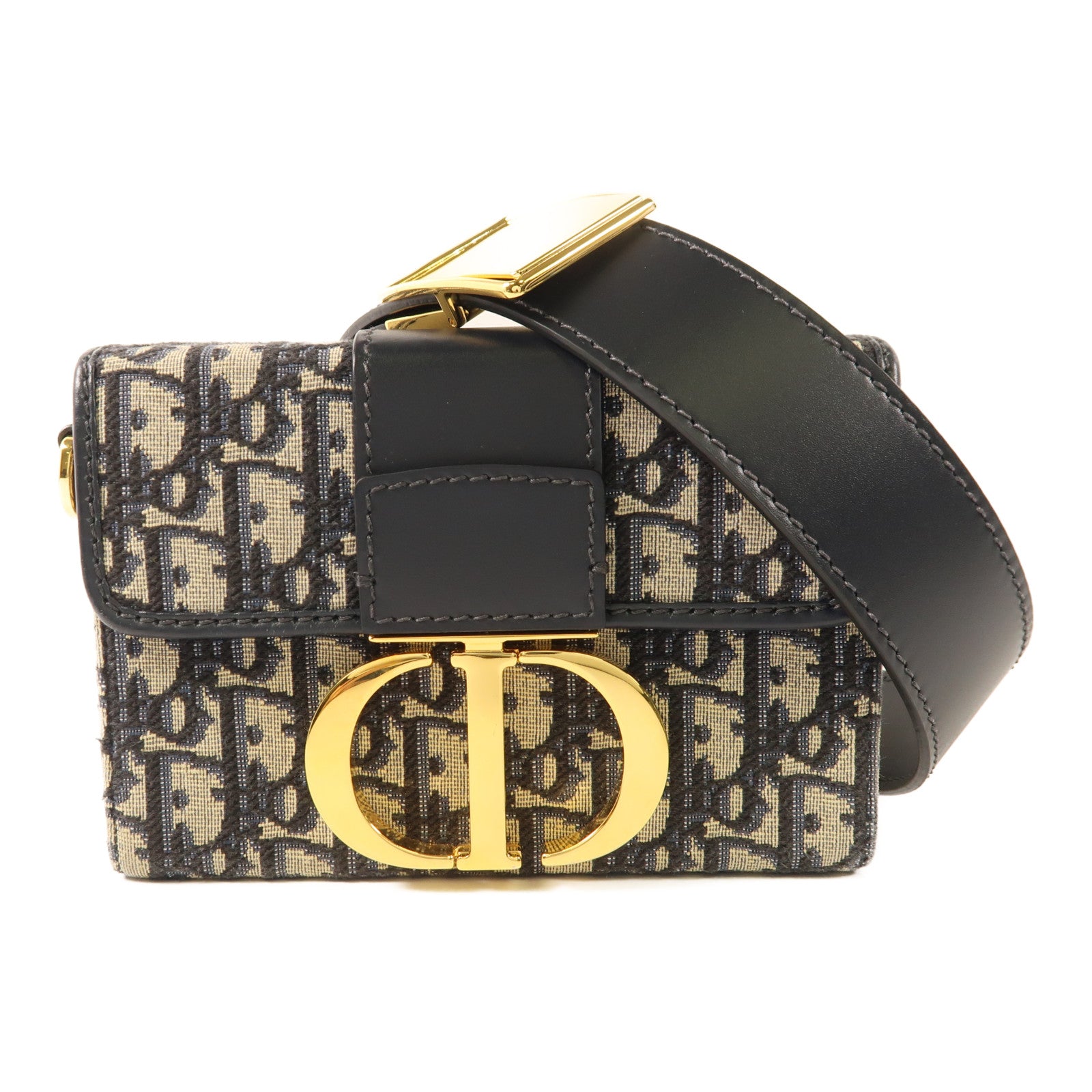 Dior 帆布30 Montaigne金扣肩背袋
