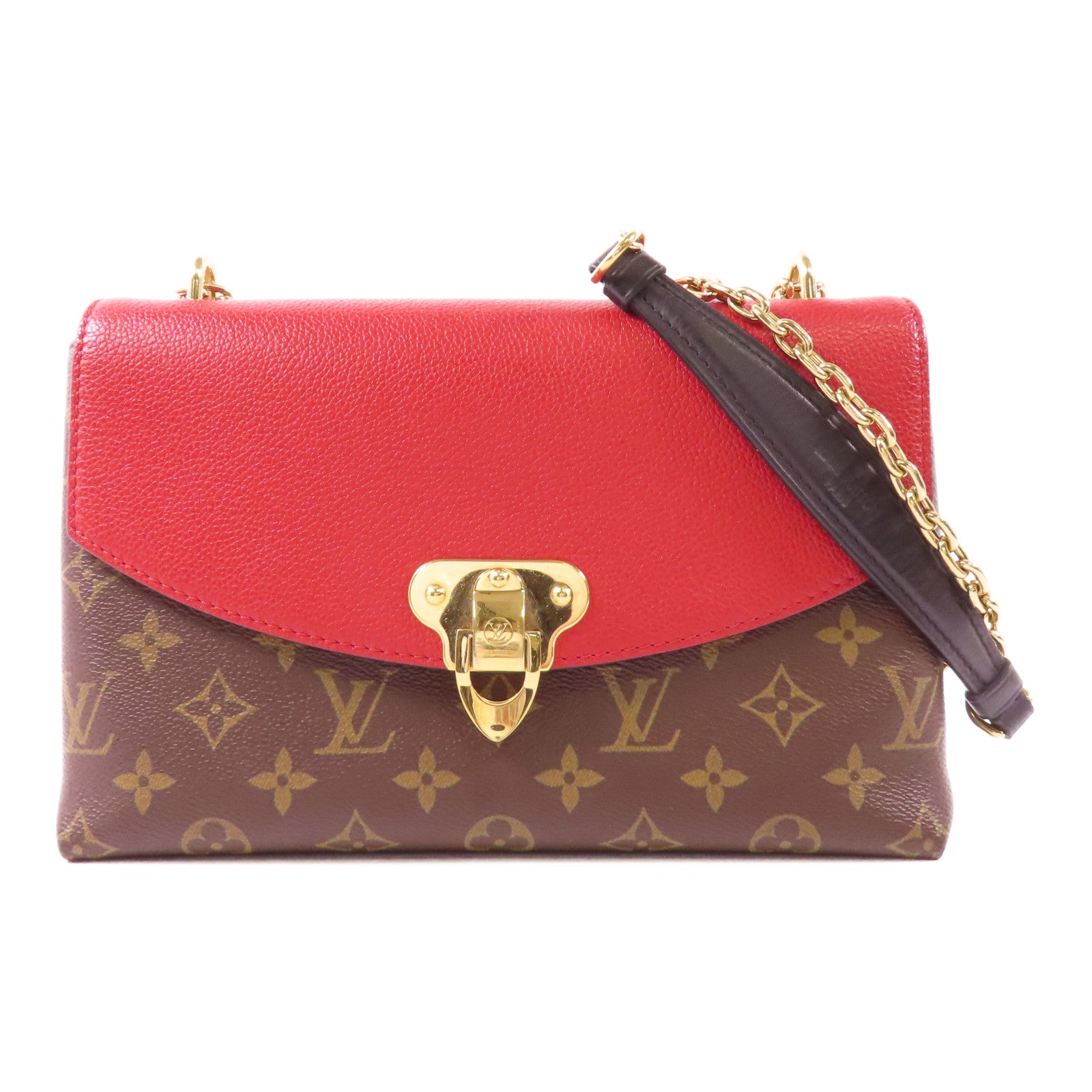 LOUIS VUITTON GHW Saint Placide Shoulder Bag M43713 Monogram Brown/Red