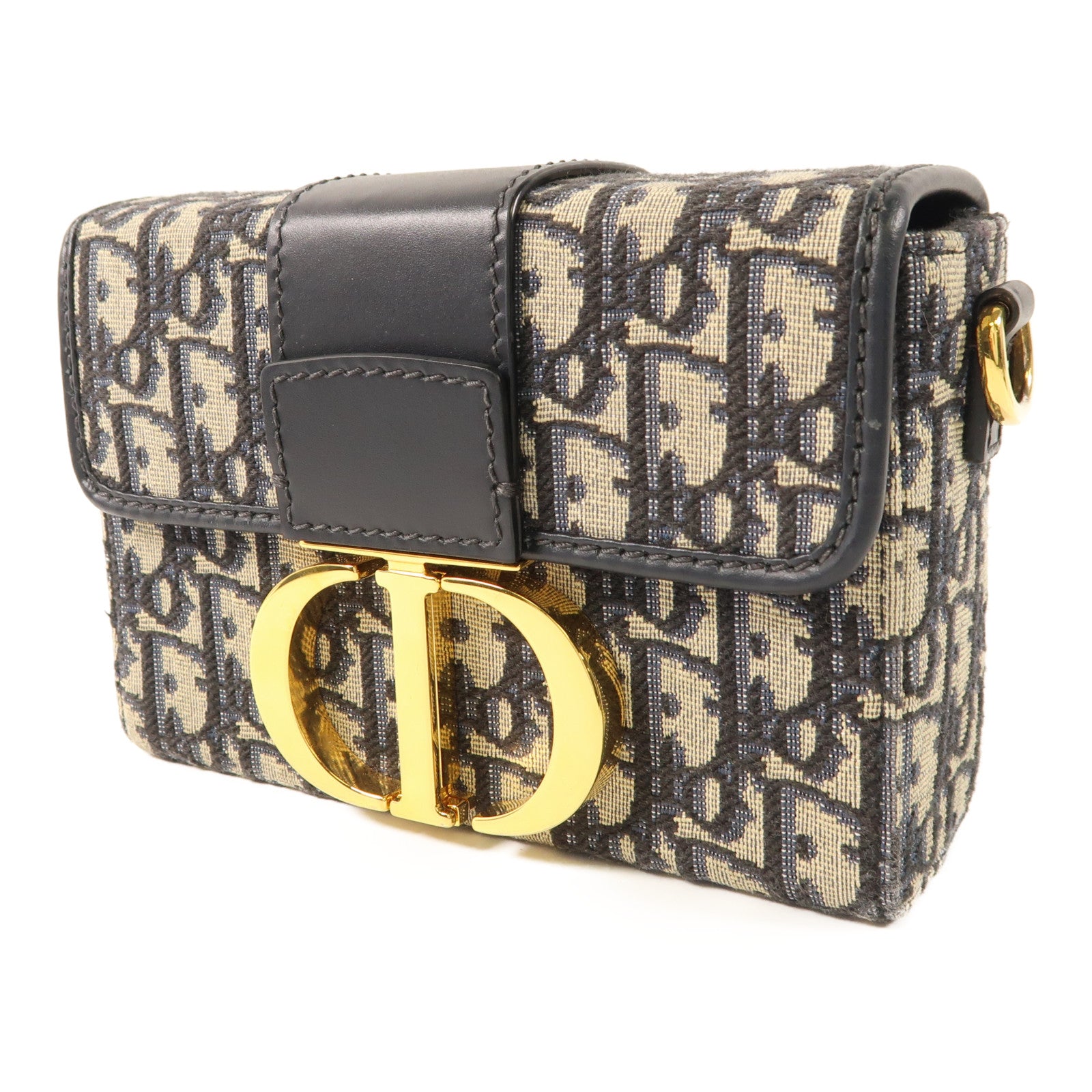Dior 帆布30 Montaigne金扣肩背袋