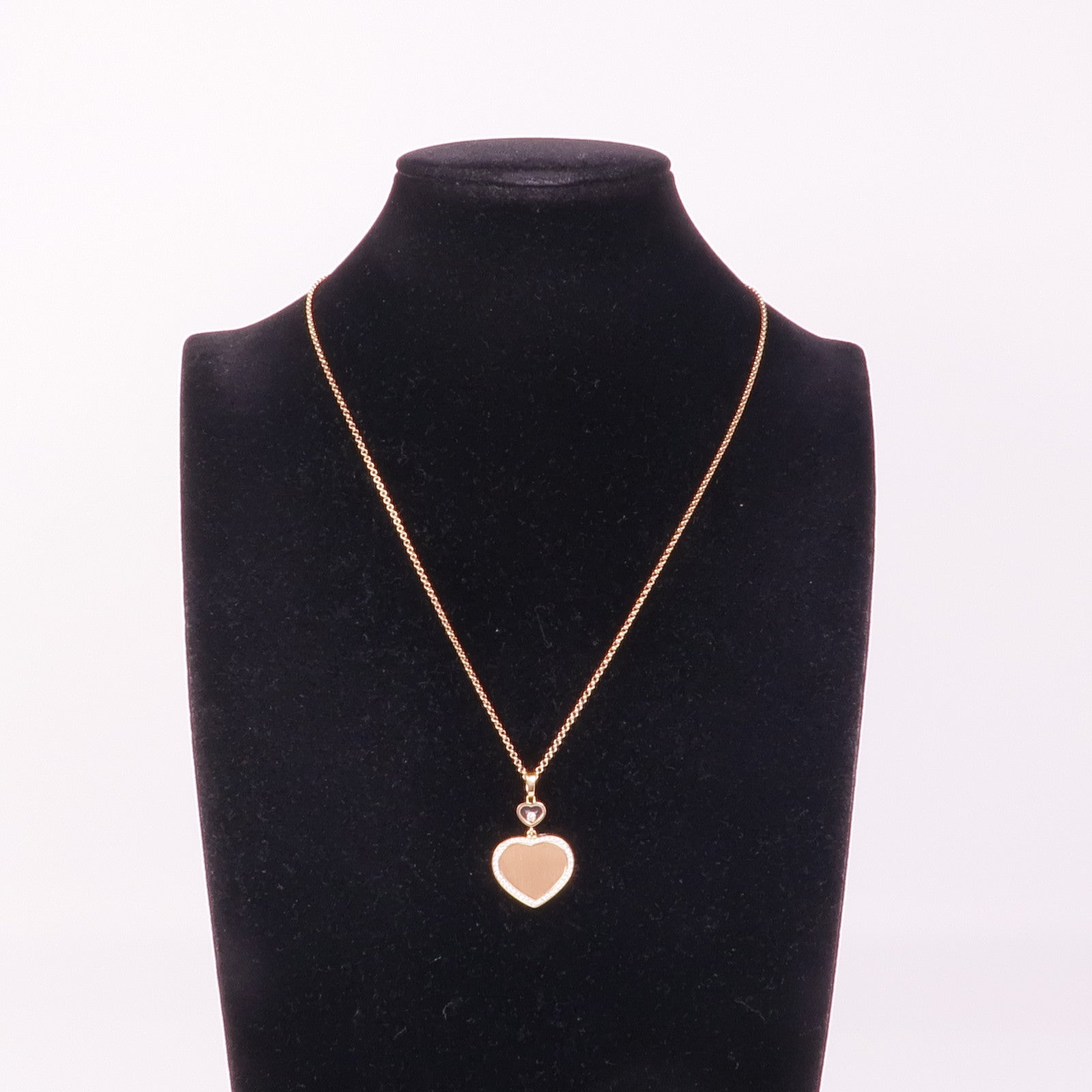 Chopard 18K玫瑰金Happy Heart Necklace鑽石項鍊