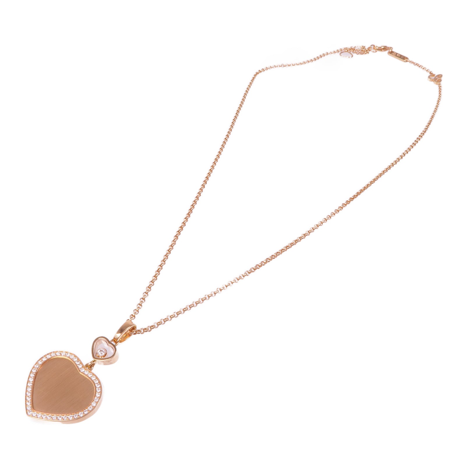Chopard 18K玫瑰金Happy Heart Necklace鑽石項鍊