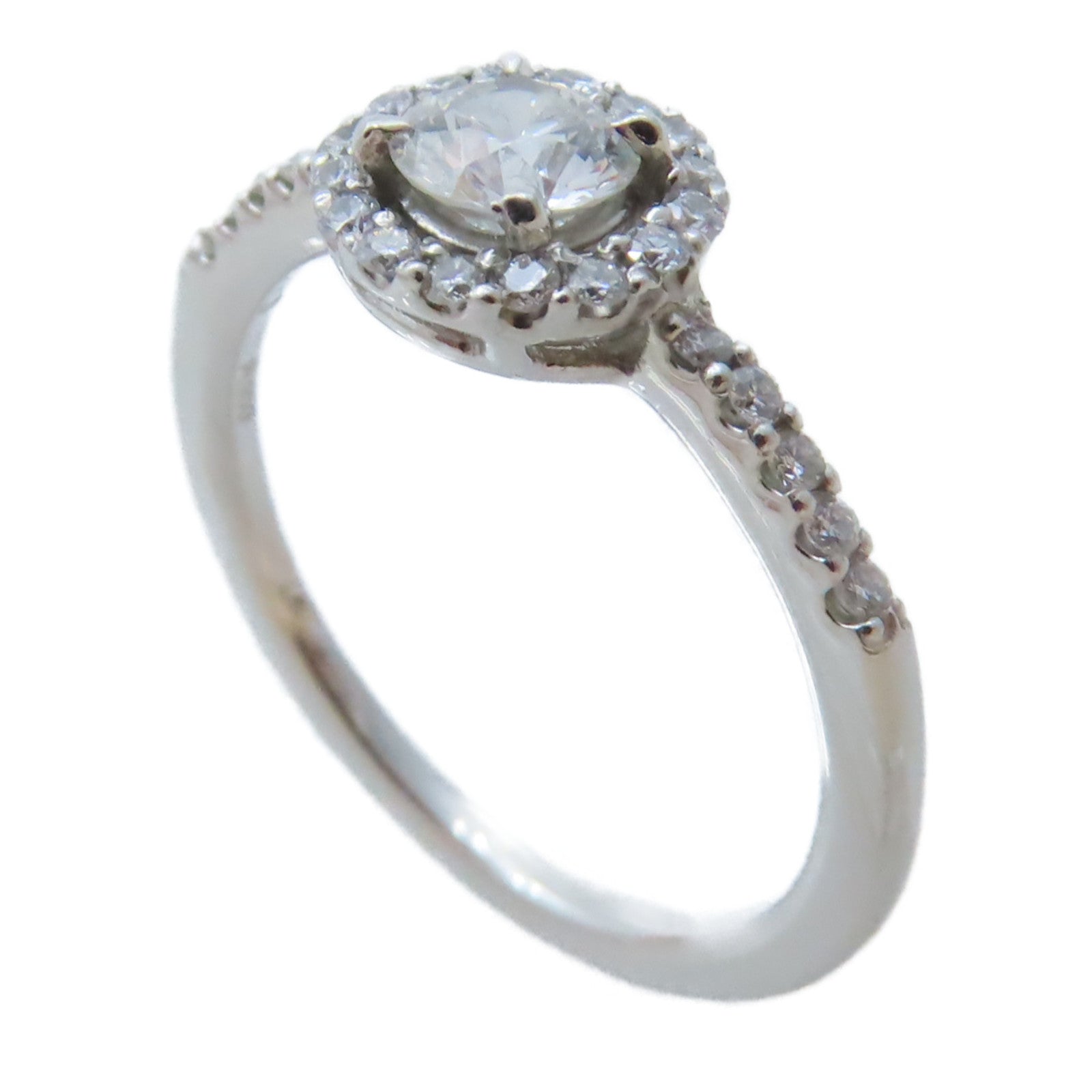 JEWELRY PT900鉑金Diamond Ring 0.307/0.17ct鑚石戒指US#4.5