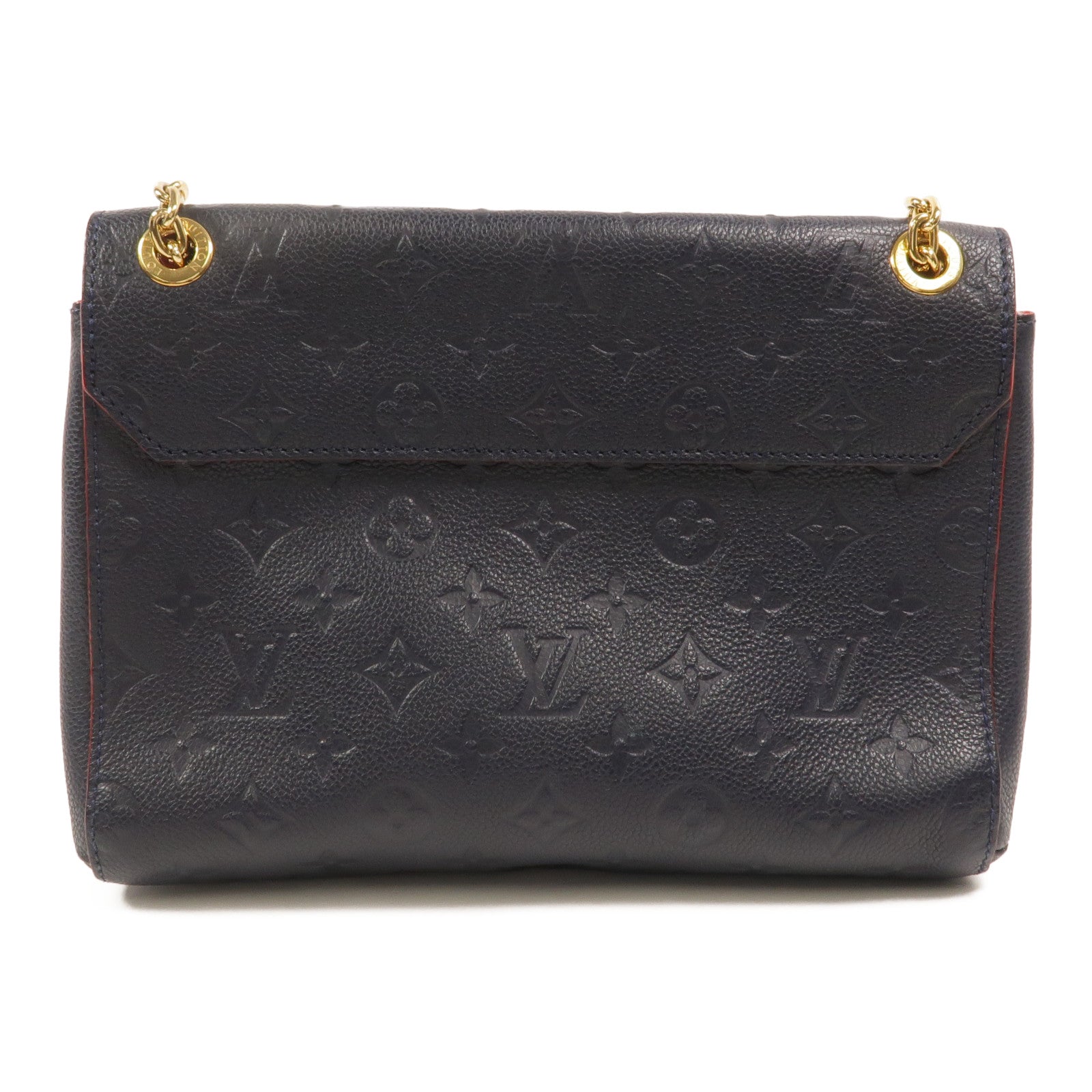 LOUIS VUITTON Monogram Empreinte Vavin PM肩背袋深藍色