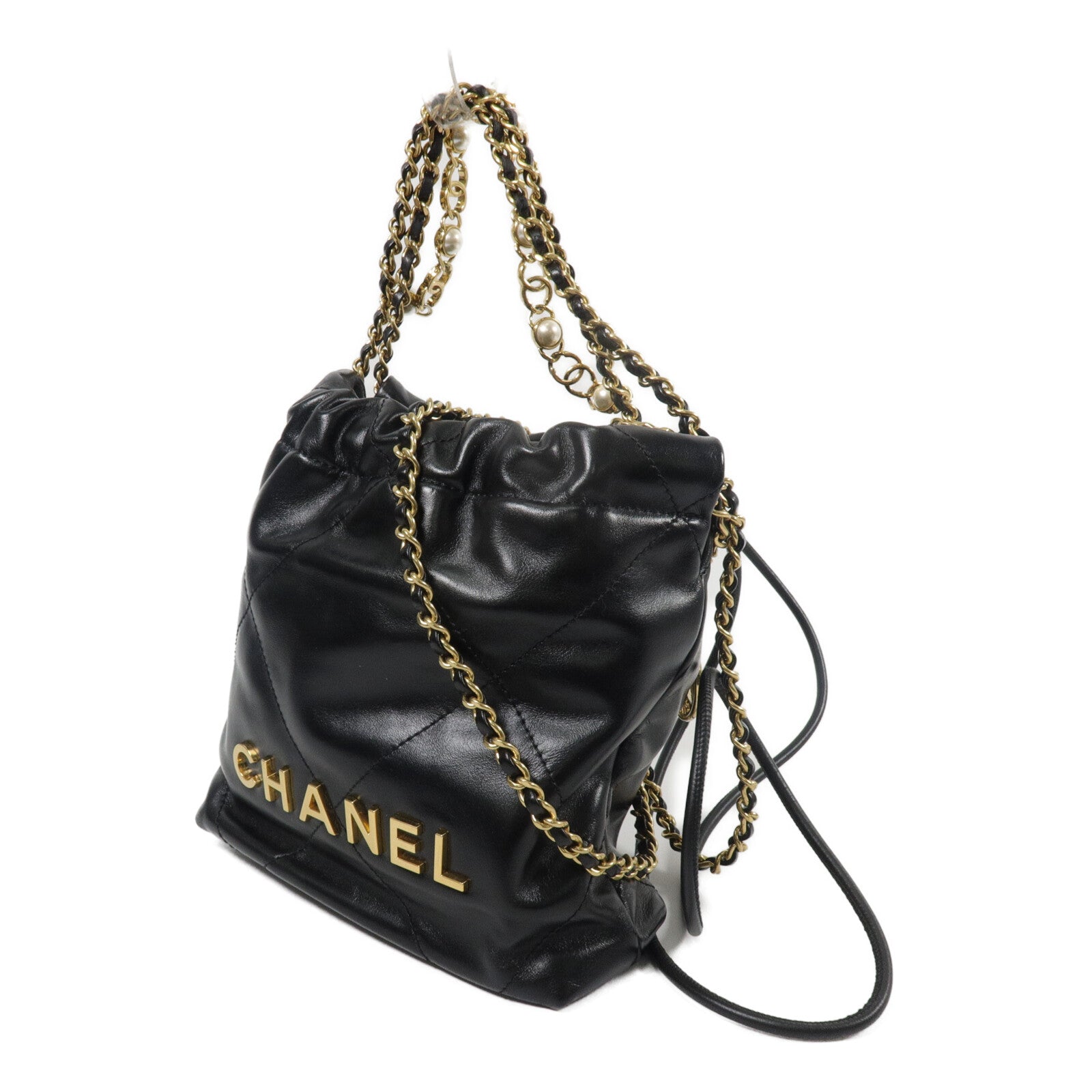 CHANEL 牛皮皮革Chanel 22 Mini鏈帶肩背袋