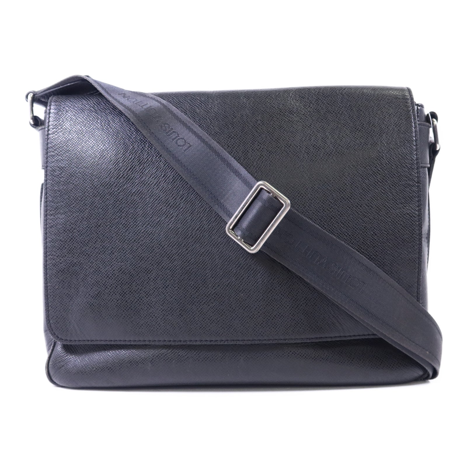 LOUIS VUITTON Taiga Roman MM銀扣肩背袋