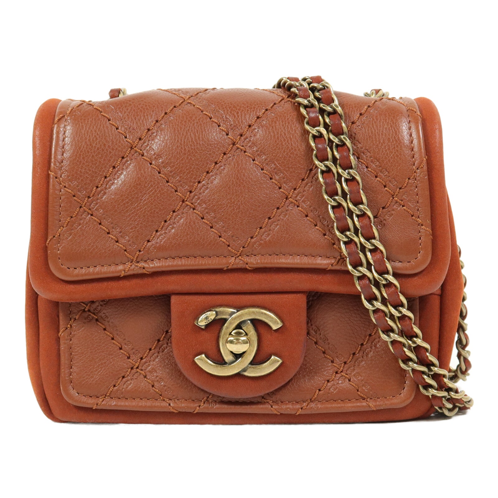 CHANEL 牛皮皮革Clutch With Chain鏈帶肩背袋