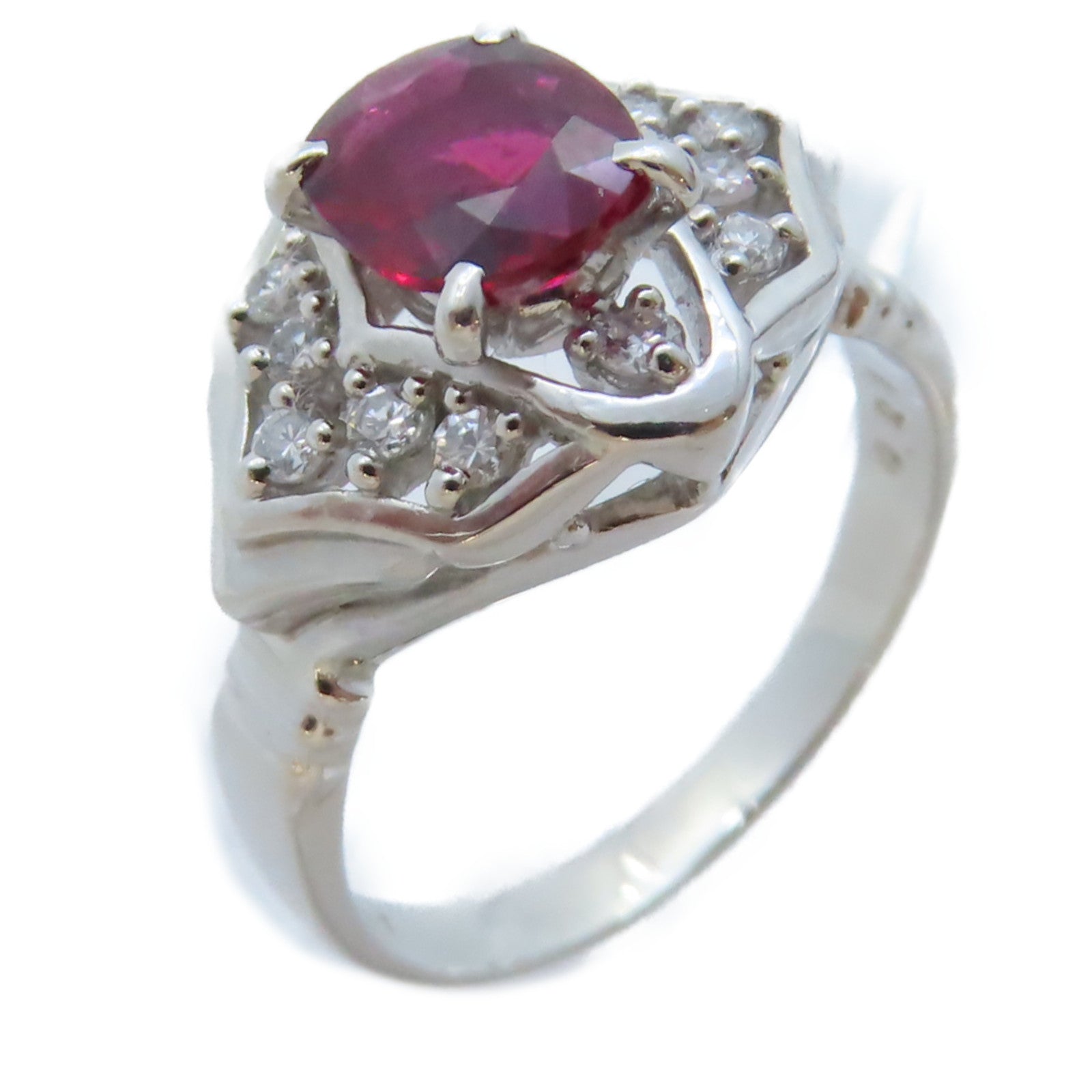 JEWELRY PT900鉑金/0.21ct紅寶石Ruby Ring戒指US#5.75 – Brand
