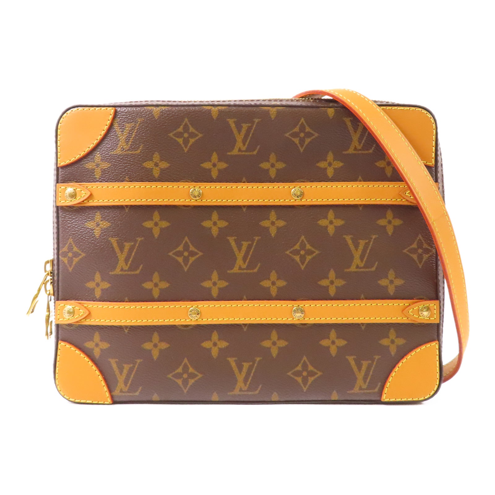 LOUIS VUITTON LV GHW Soft Trunk Messenger PM Shoulder Bag M68494 Monogram Brown