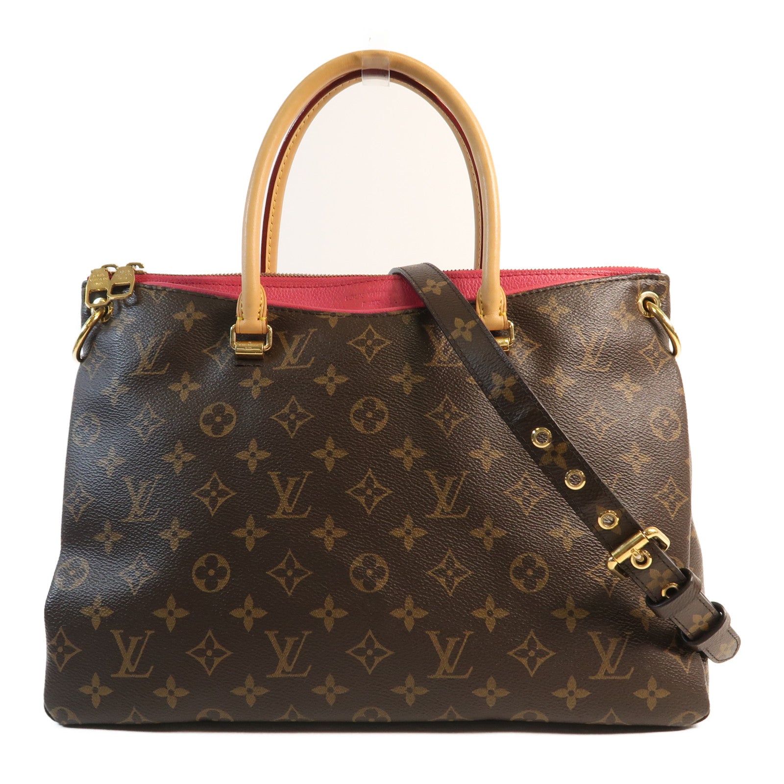 LOUIS VUITTON Monogram Pallas金扣手挽肩背兩用袋