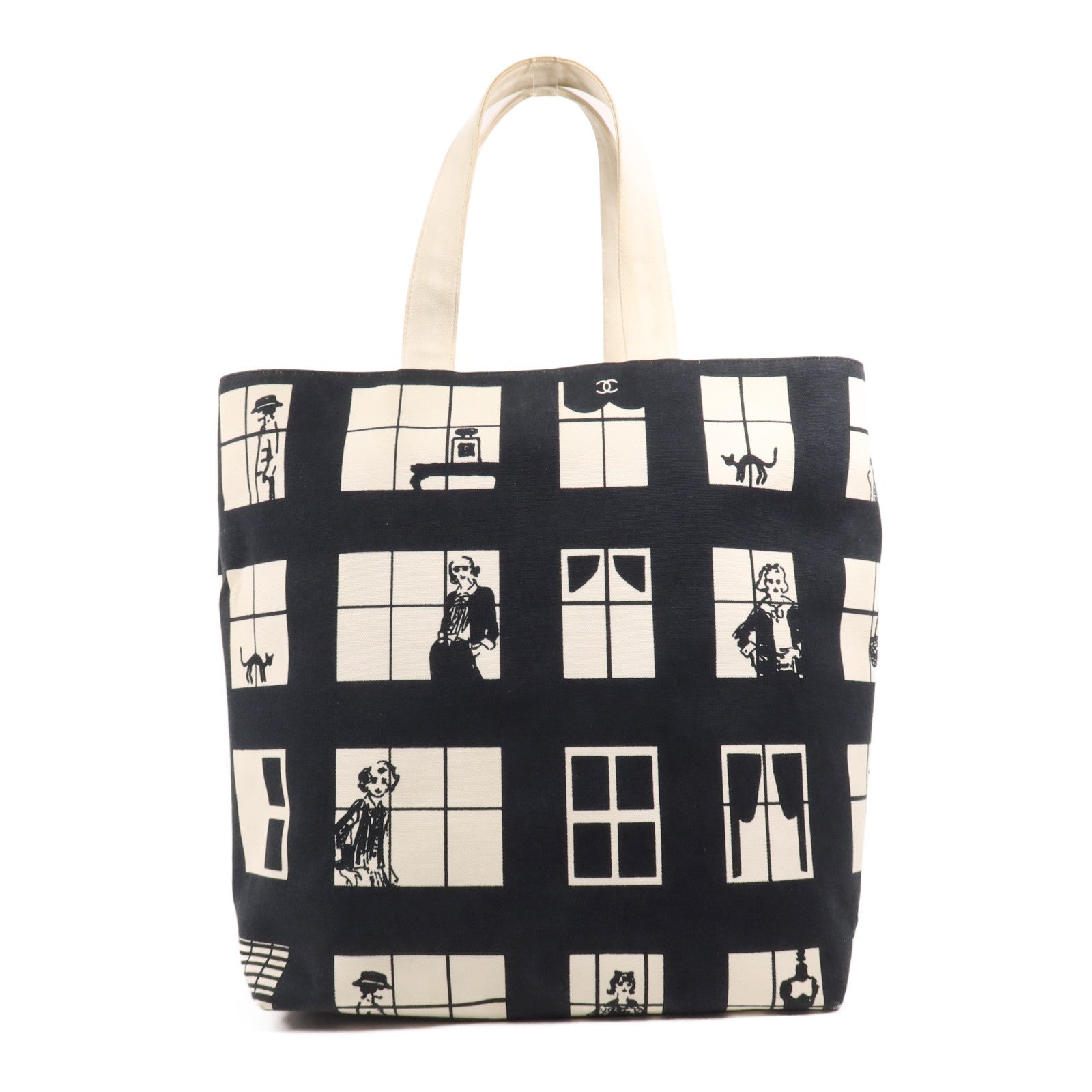 CHANEL 帆布Tote Bag金扣手挽袋