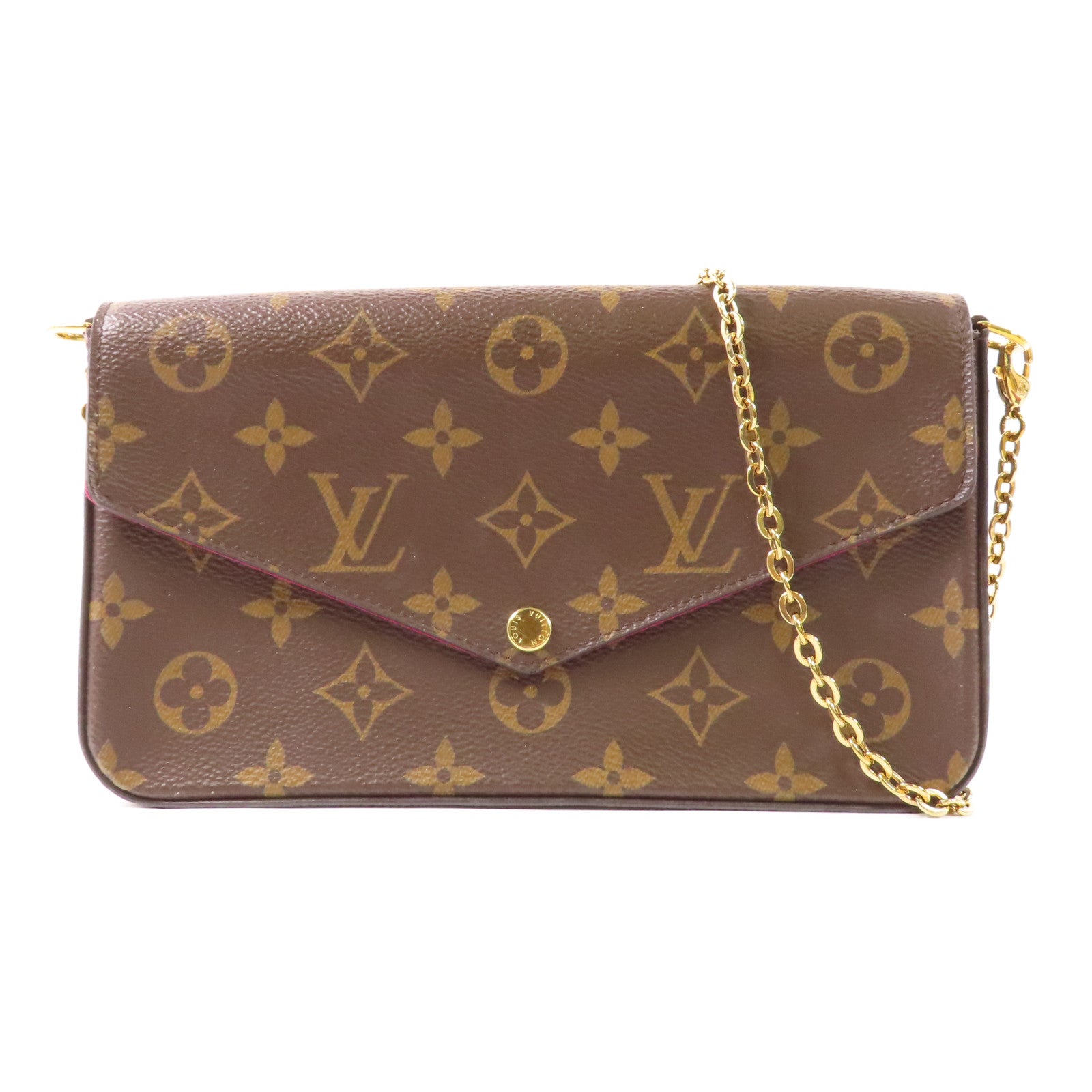 LOUIS VUITTON LV GHW Pochette Felicie Chain Shoulder Bag M61276 Monogram Brown