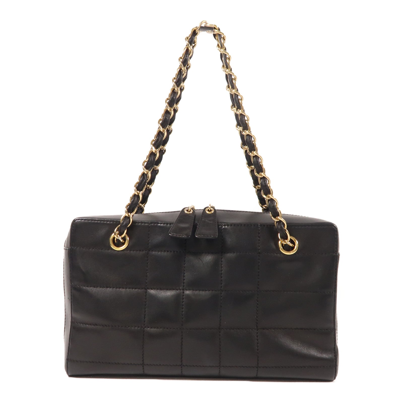 CHANEL 牛皮皮革Chain Shoulder金扣鏈帶肩背袋