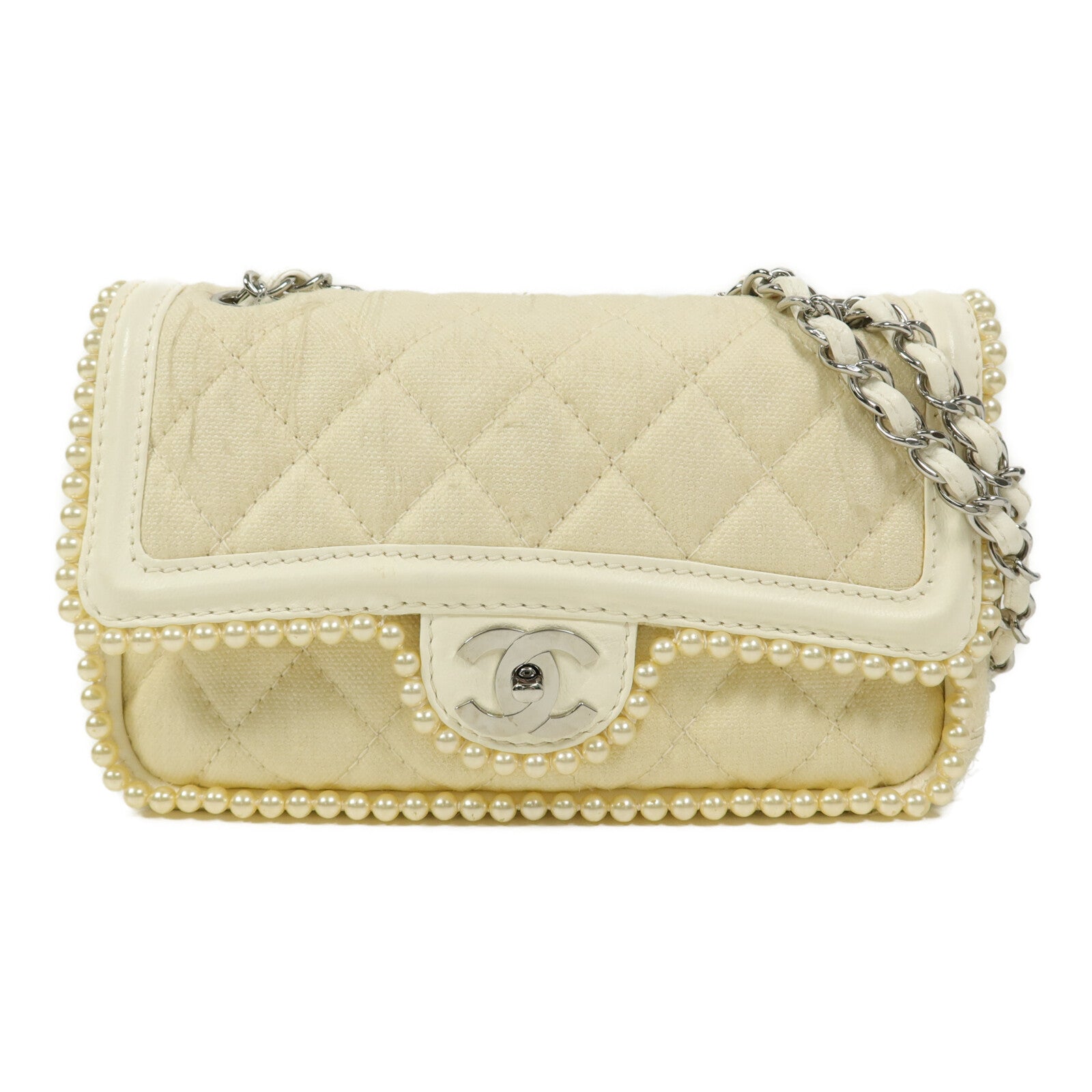 CHANEL 帆布Chain Shoulder Bag鏈帶肩背袋