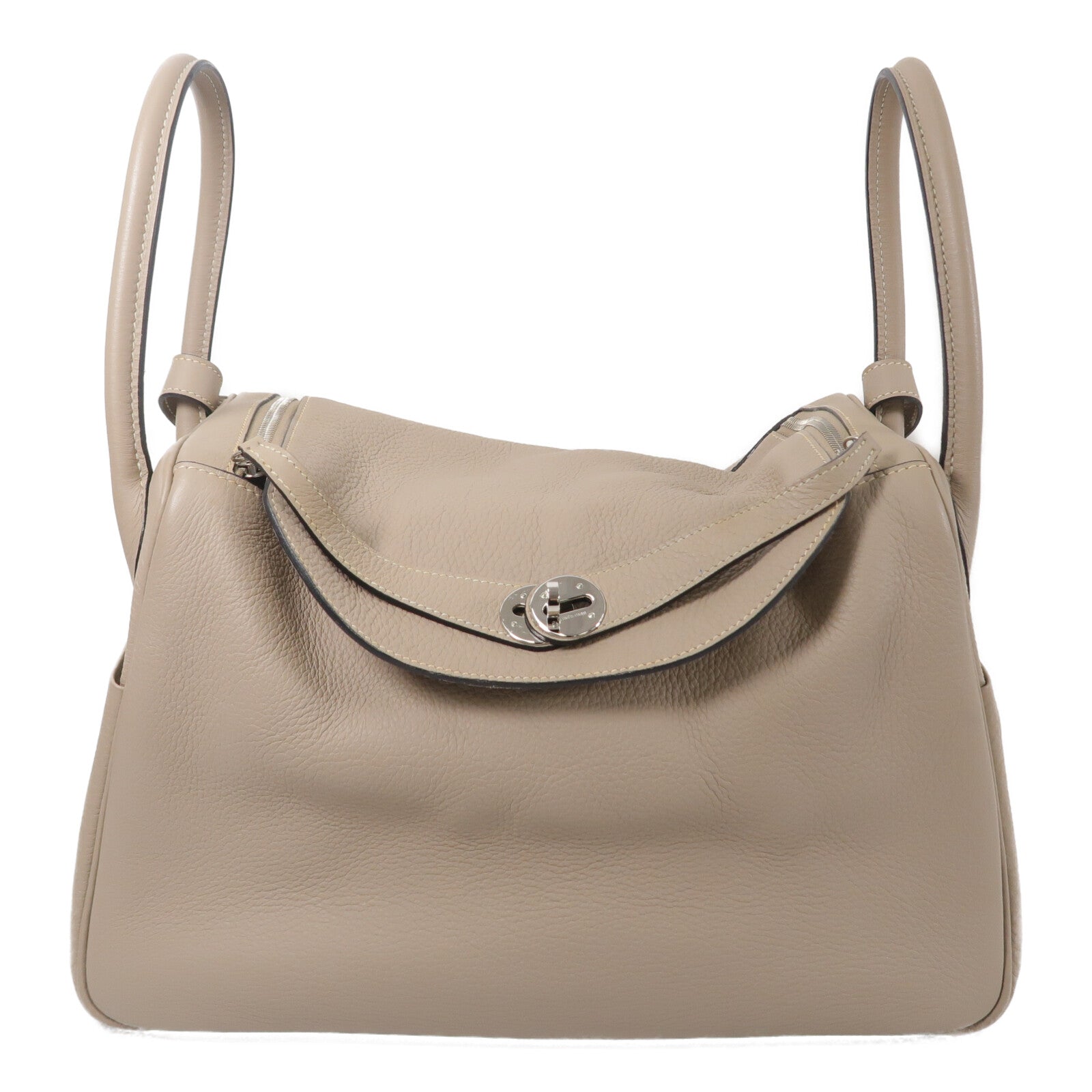 HERMES Clemence皮革Lindy 34手挽肩背兩用袋Gris Tourterelle