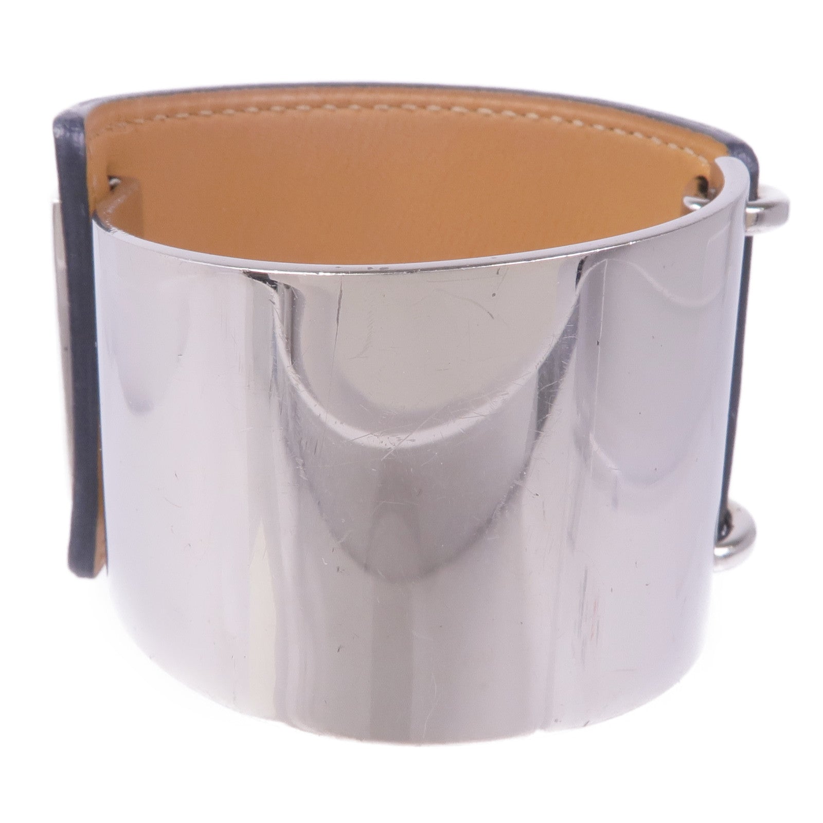 HERMES 牛皮皮革/金屬Bracelet手帶