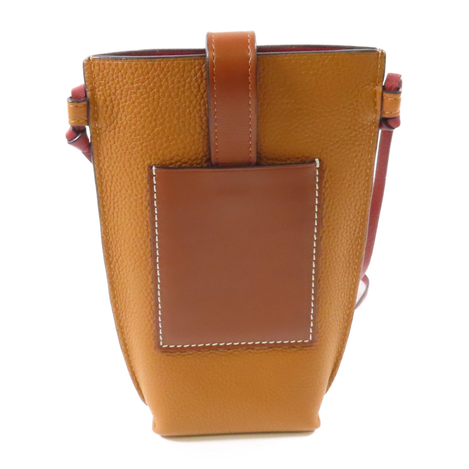 LOEWE Gate Pocket Shoulder Bag Calfskin Leather Brown