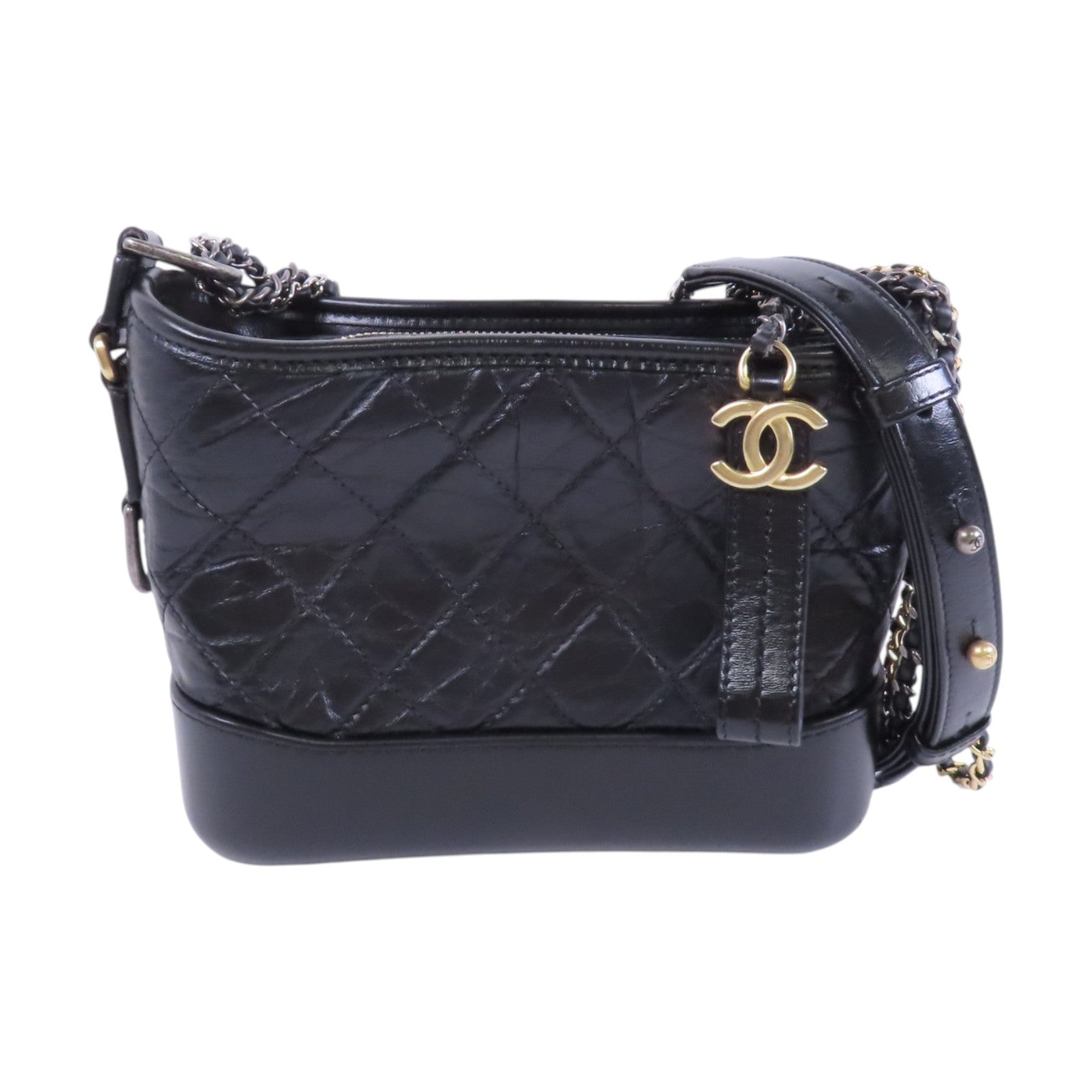 CHANEL 牛皮皮革Gabrielle Small金扣鏈帶肩背袋