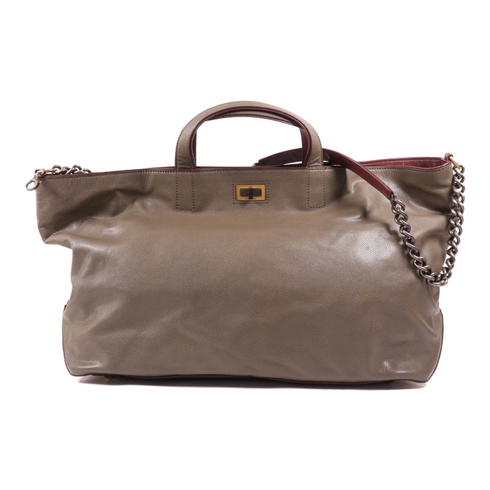 CHANEL 牛皮皮革2 Way Shoulder Bag金扣手挽肩背兩用袋