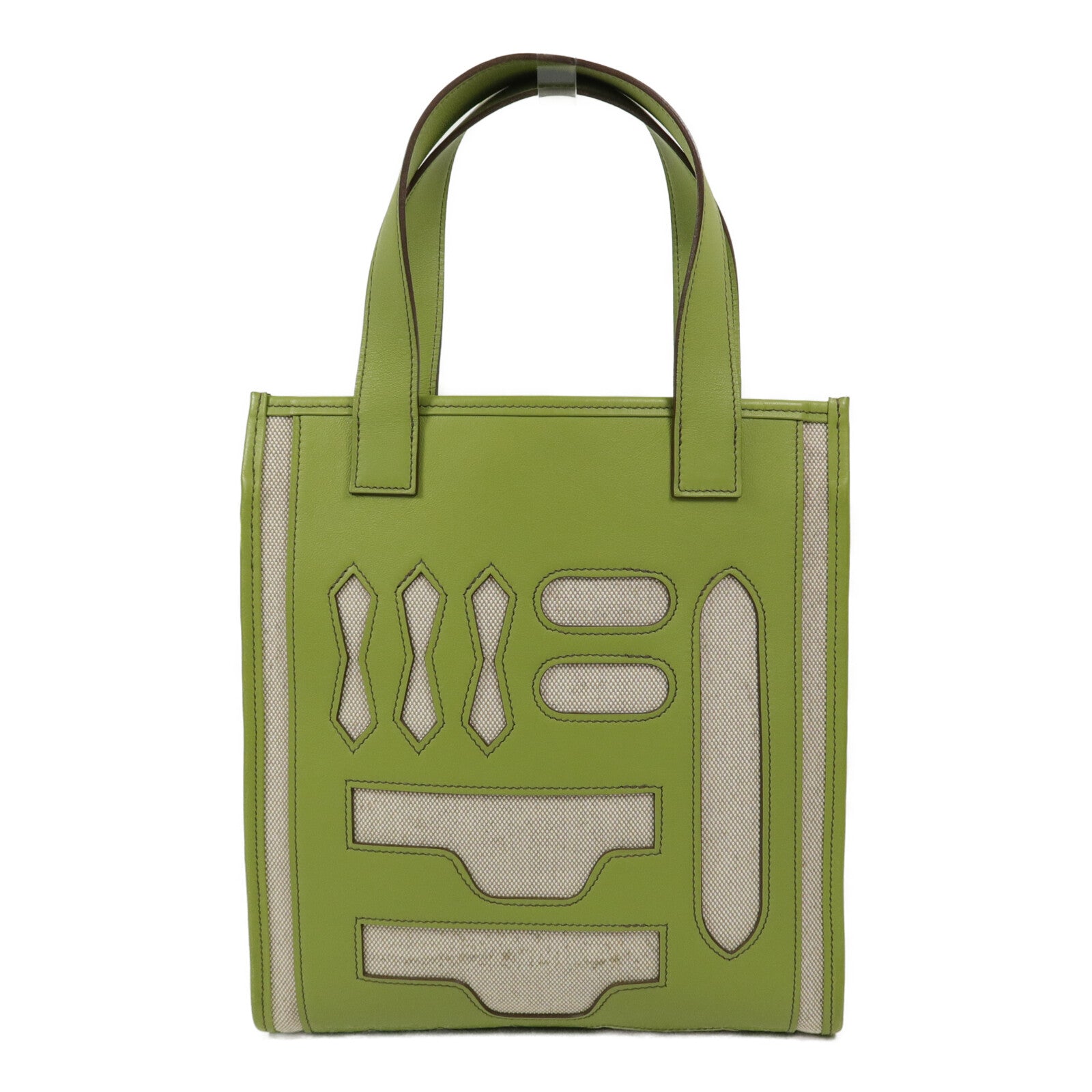 HERMES 帆布Petit H Skeleton Vertical PM Tote手挽袋