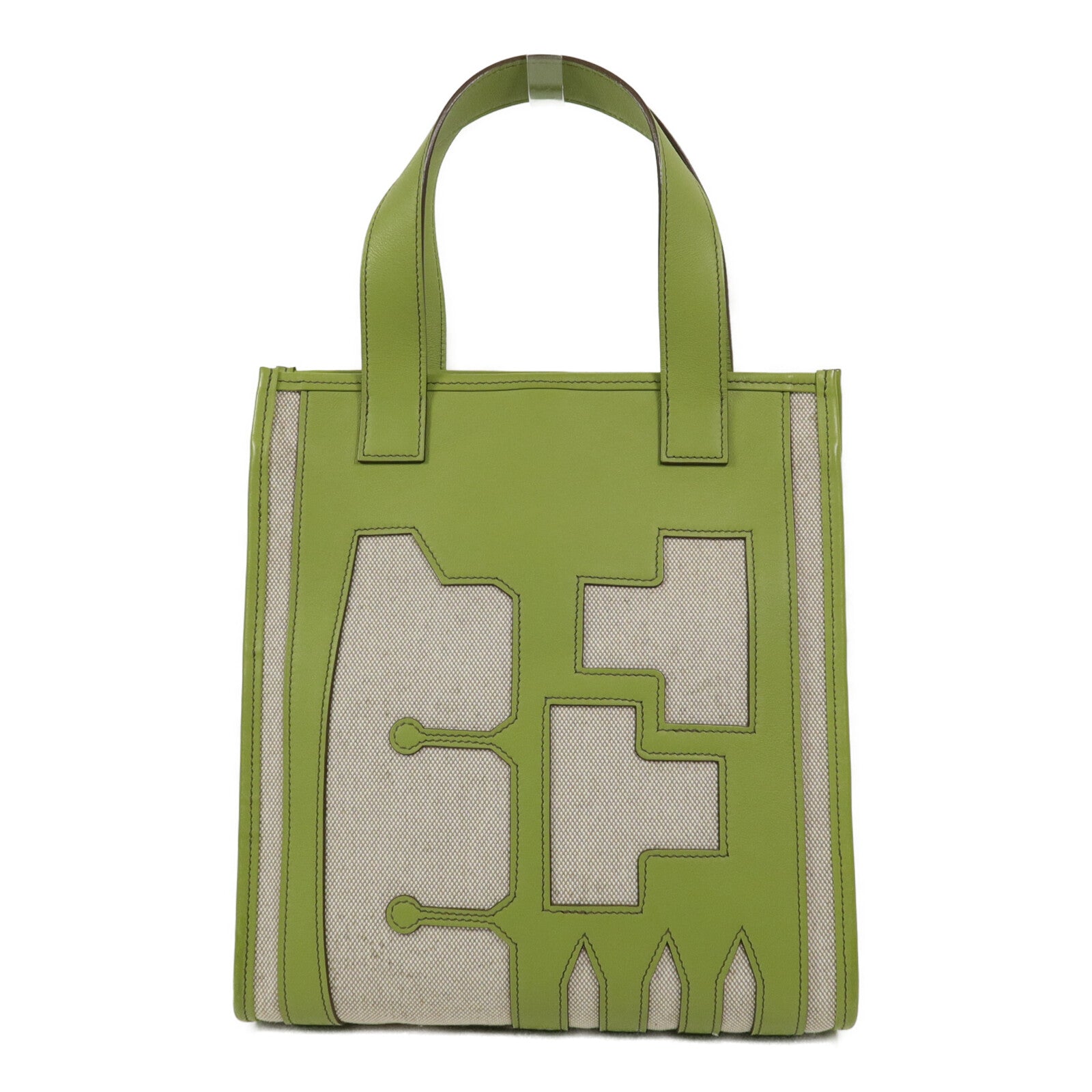 HERMES 帆布Petit H Skeleton Vertical PM Tote手挽袋