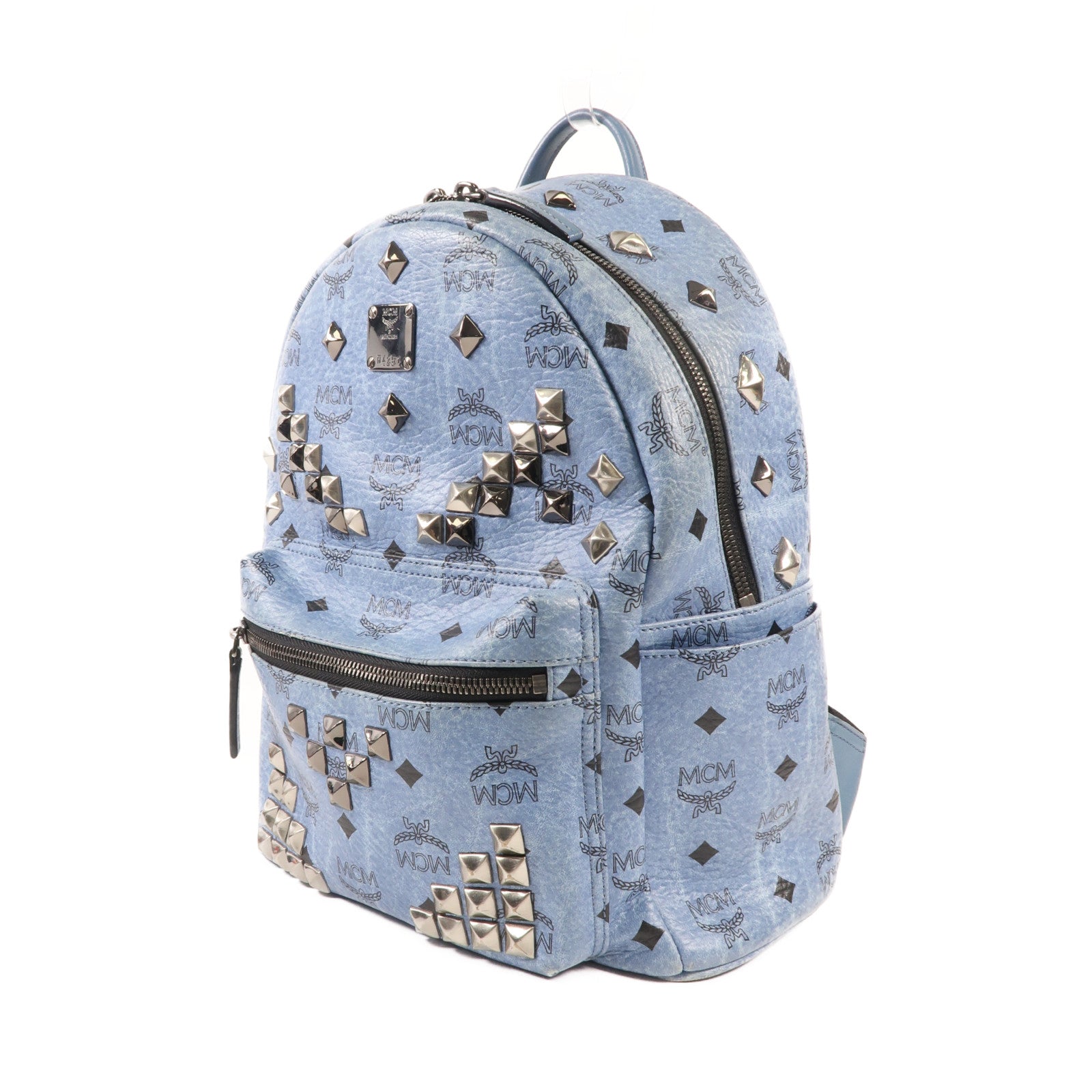 MCM 塗層帆布Backpack銀扣背包