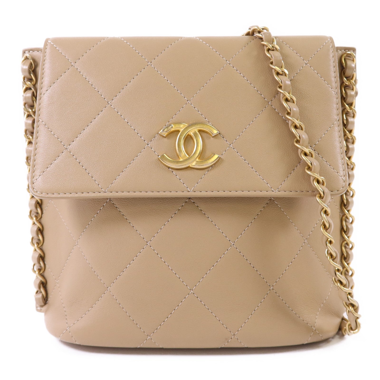 CHANEL 【激減優惠】牛皮皮革Chain Shoulder Bag金扣鏈帶肩背袋
