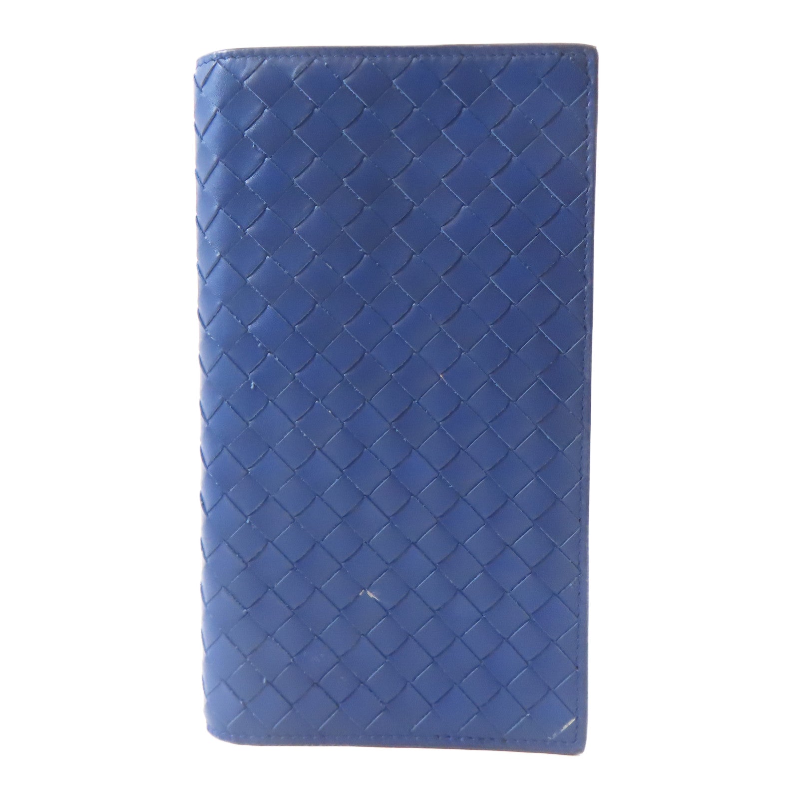 BOTTEGA VENETA (PRICE DOWN) BV Long Bifold Wallet Intrecciato Leather Blue
