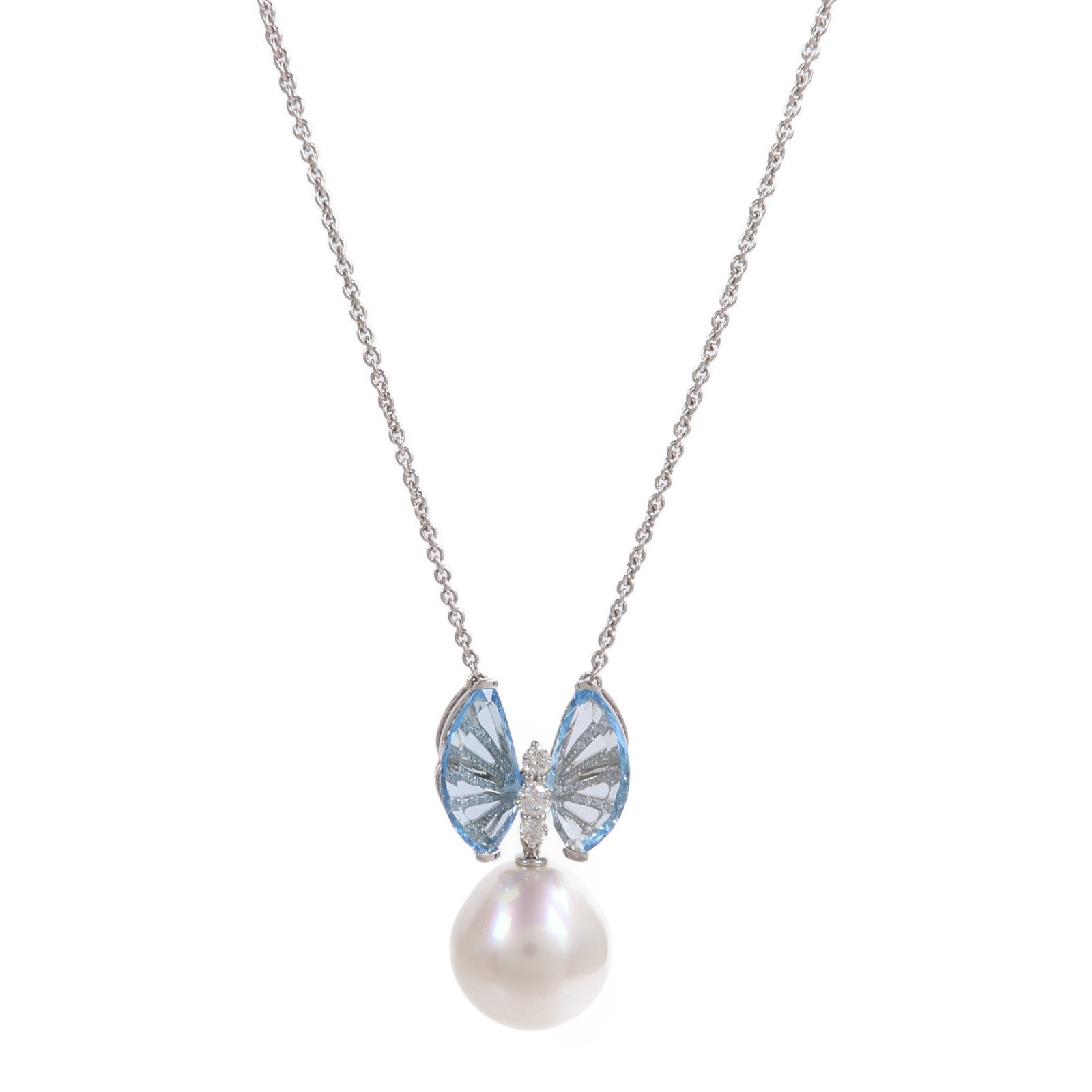 JEWELRY PT950鉑金Pearl Diamond Crystal Necklace珍珠/鑽石/水晶項鍊