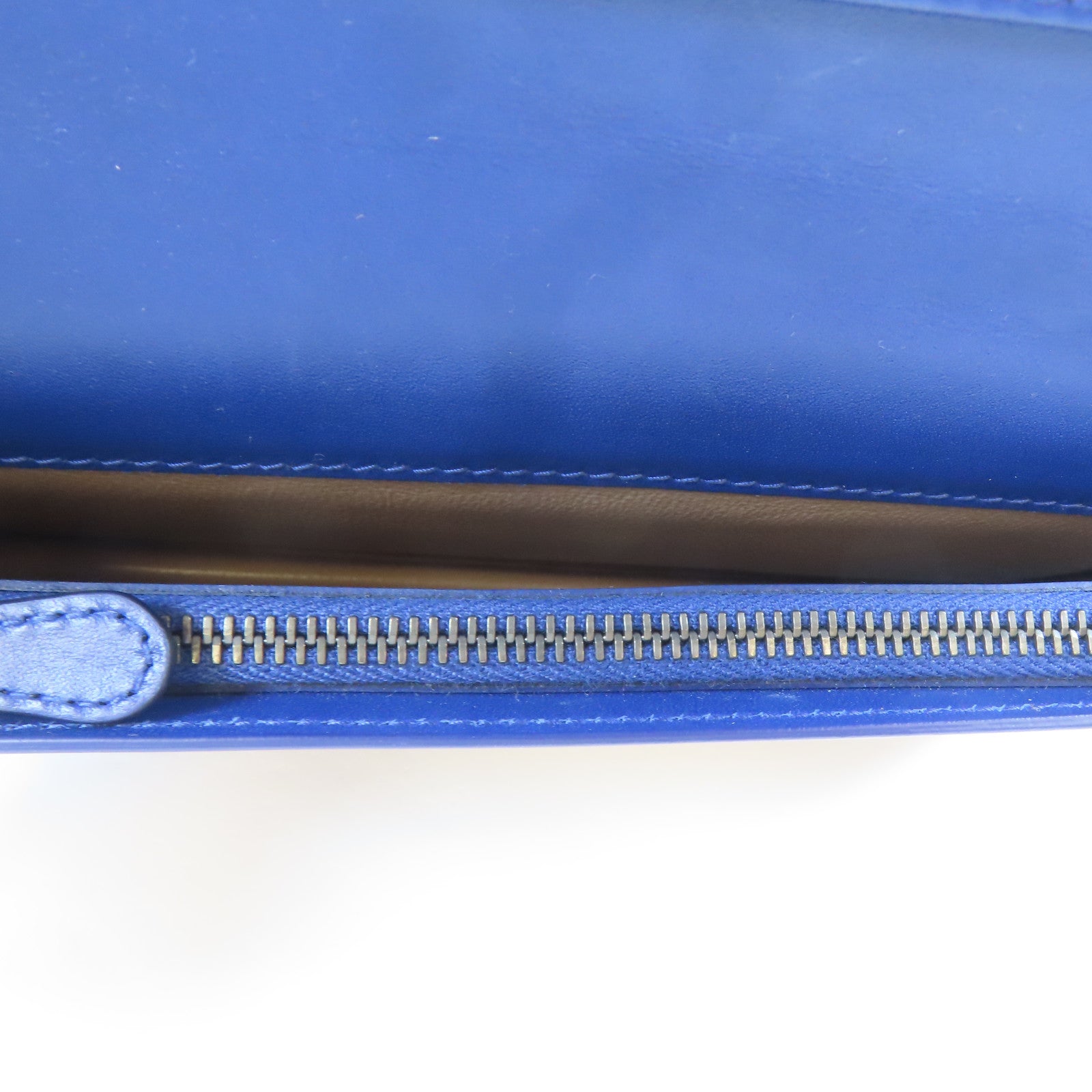 BOTTEGA VENETA 【激減優惠】織紋牛皮皮革Long Bifold Wallet黑扣長錢包藍色