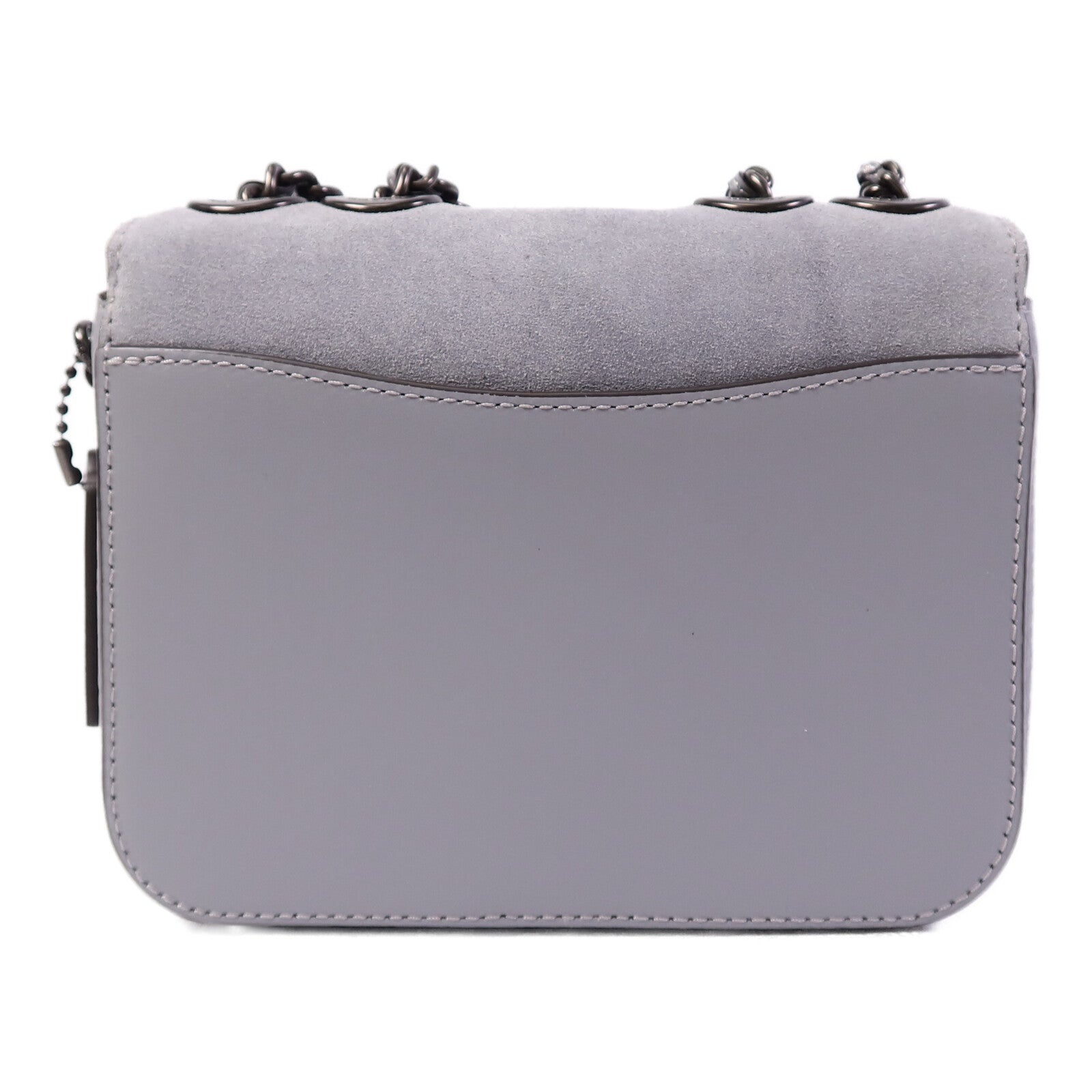 COACH 麂皮皮革Chain Shoulder Bag鏈帶肩背袋
