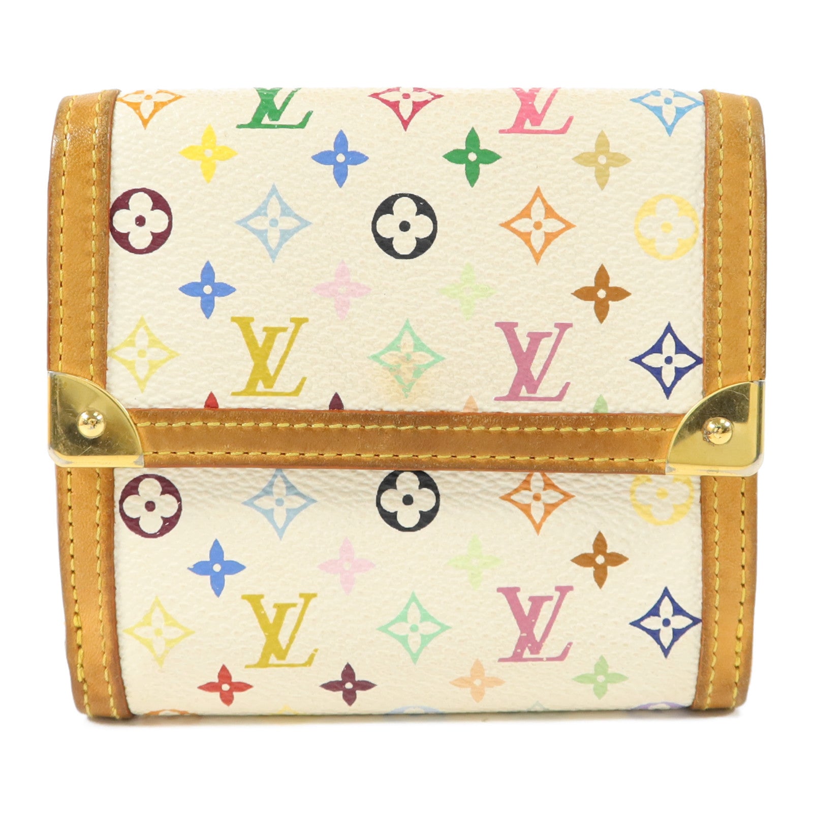 LOUIS VUITTON Monogram Multicolore Porte Monnaie Billet Carte Credit Wallet錢包