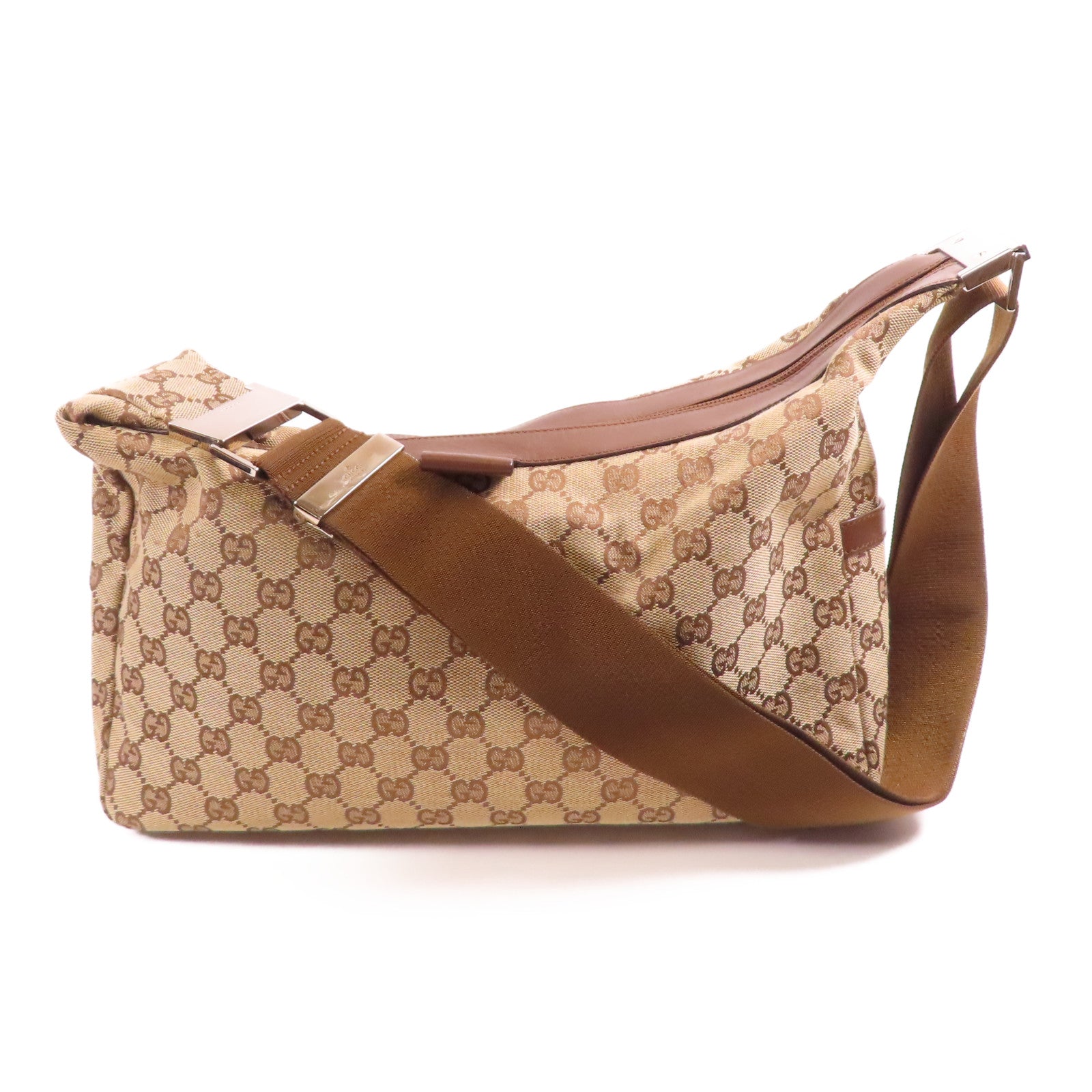GUCCI GG GHW Shoulder Bag Canvas 35097 Brown