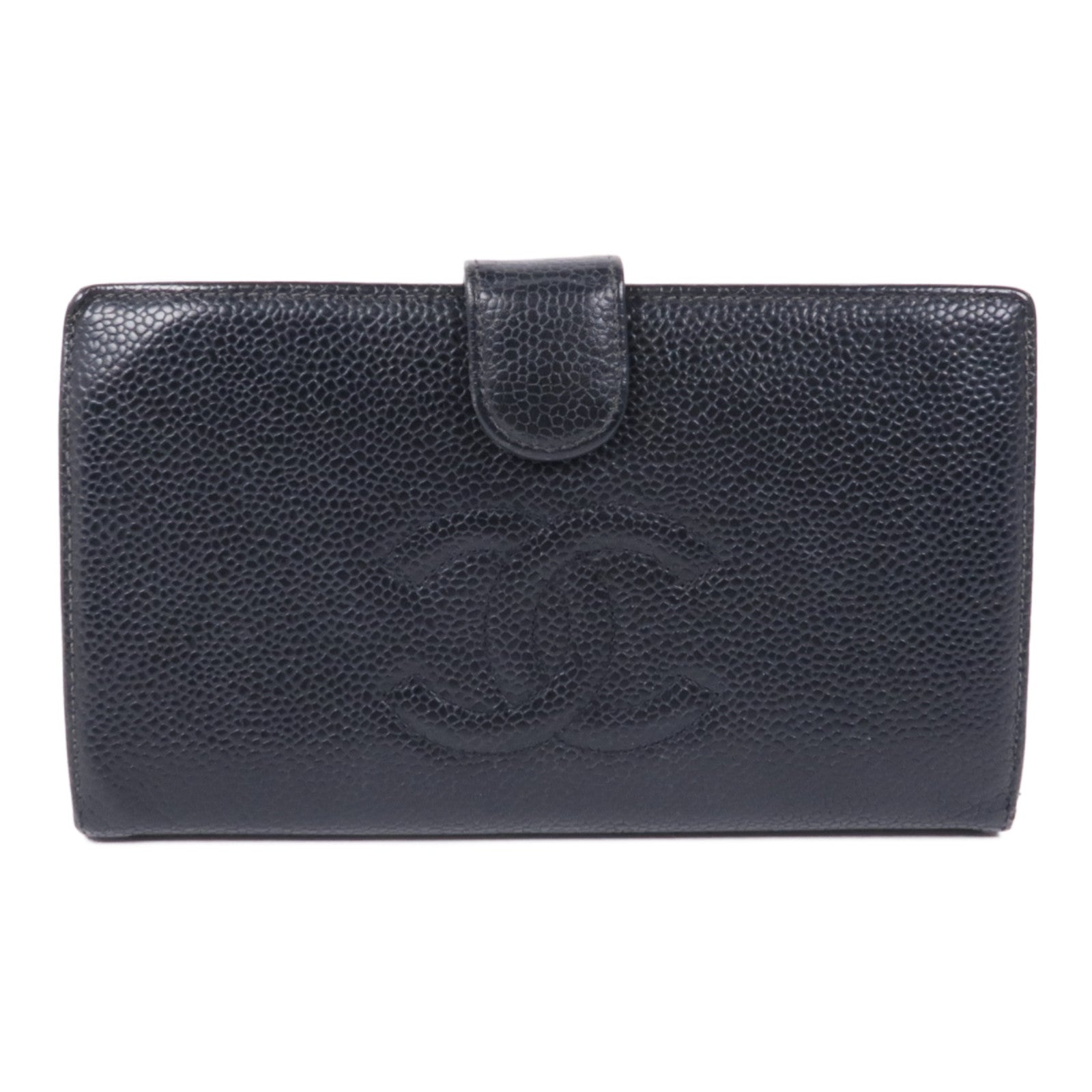 CHANEL 【激減優惠】牛皮皮革Long Wallet金扣長錢包