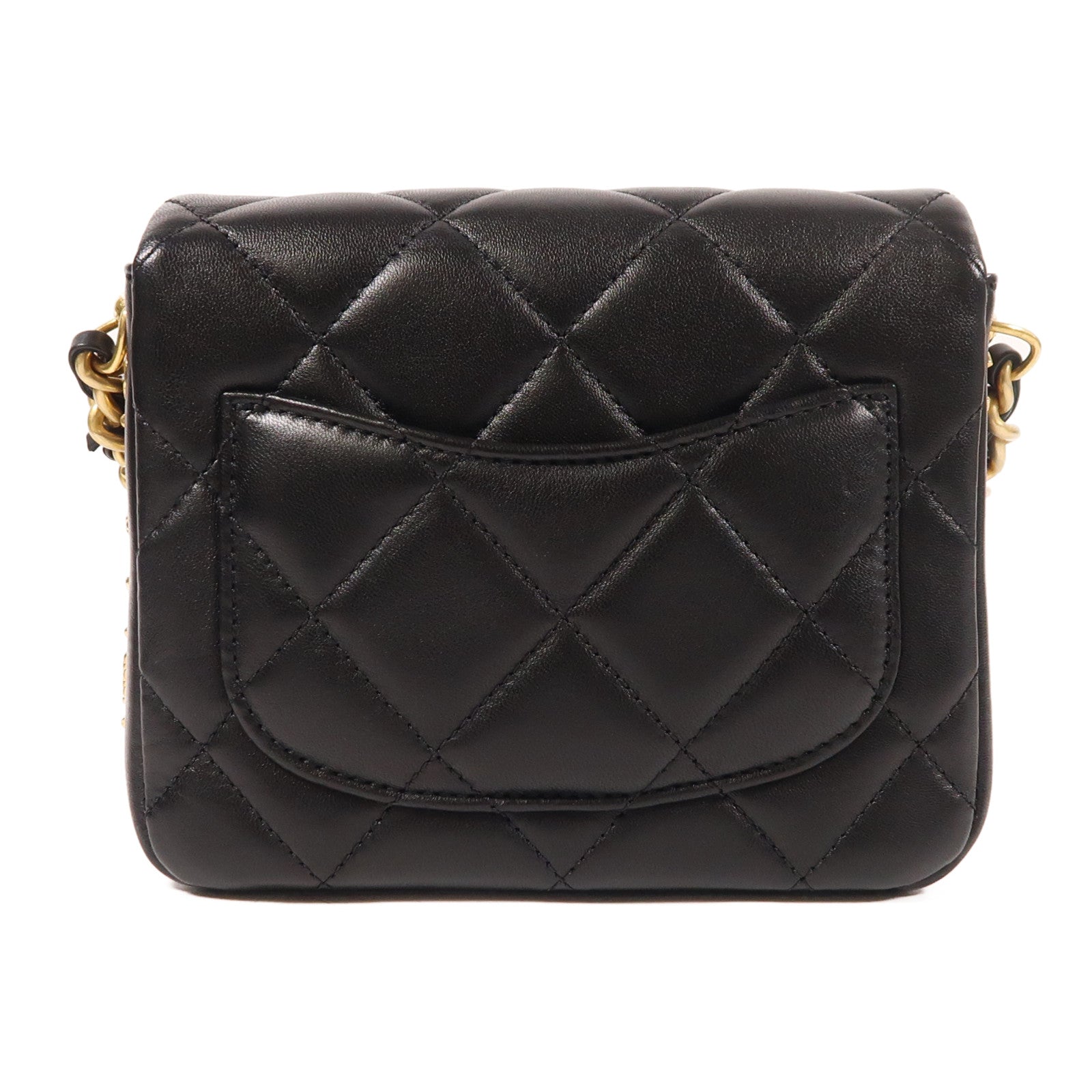 CHANEL 牛皮皮革Chain Shoulder金扣鏈帶肩背袋