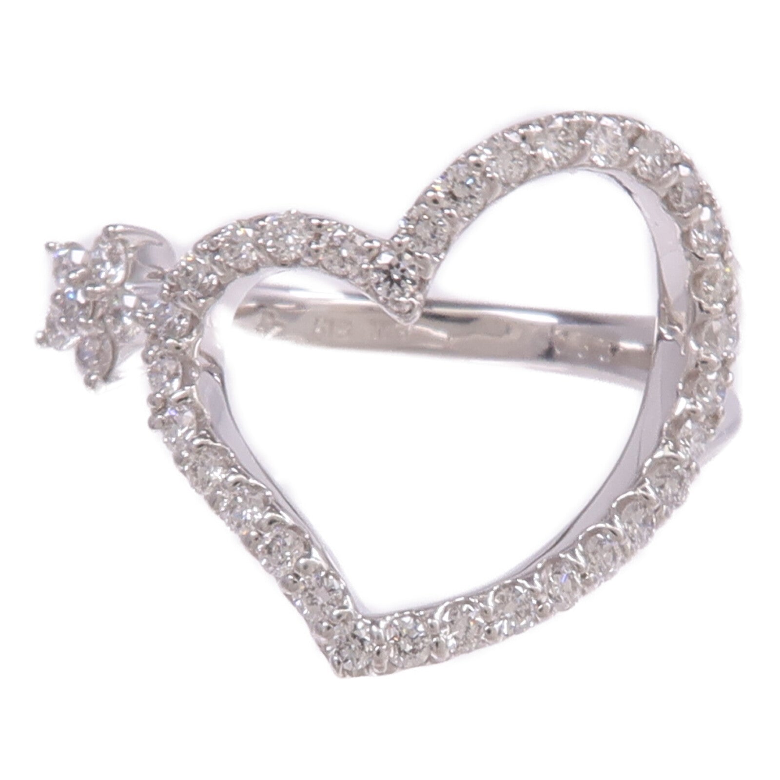 Ponte Vecchio 18K白金Heart x Star Diamond Ring鑽石戒指US#7.25