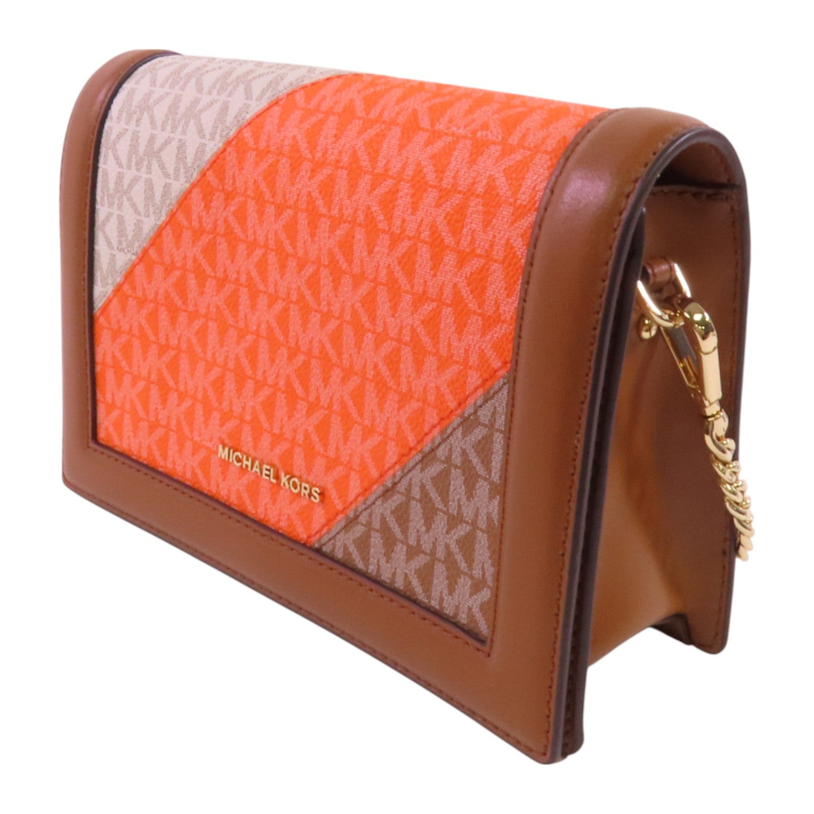 Michael Kors 塗層帆布Shoulder Bag金扣鏈帶肩背袋