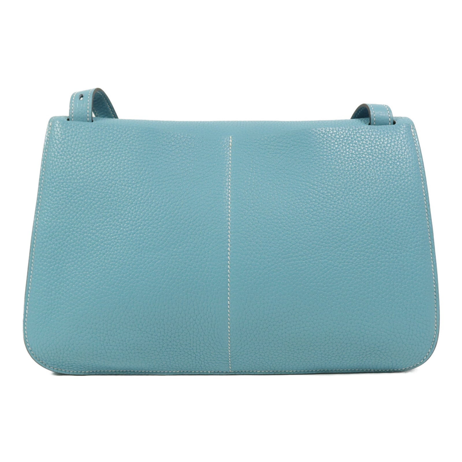 HERMES Clemence皮革Halzan 31手挽肩背兩用袋Blue Atoll