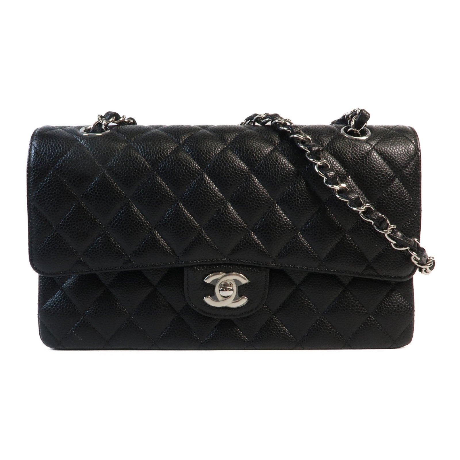 CHANEL 牛皮皮革Classic 25銀扣鏈帶肩背袋